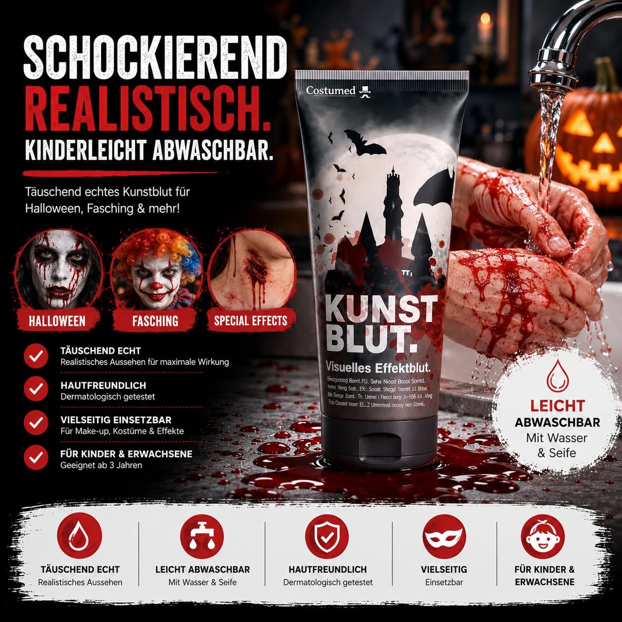 Thumbnail 6 de Costumed TK39331 kunstbloed, 50 ml, dieprood en wateroplosbaar