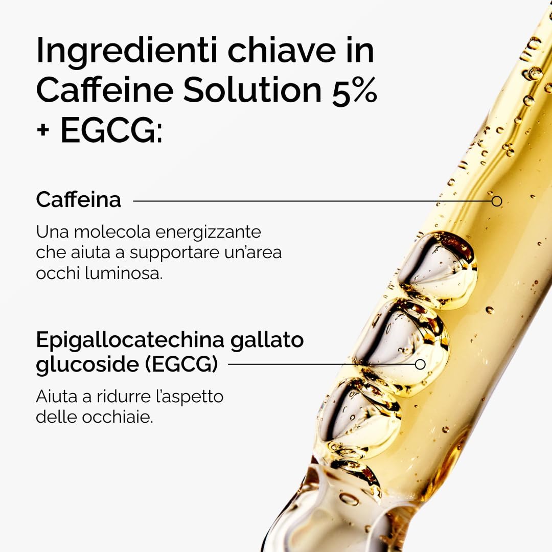 Detalle de The Ordinary Caffeine Solution 5% + EGCG 30ml – Siero occhiaie e gonfiore, definizione del contorno occhi