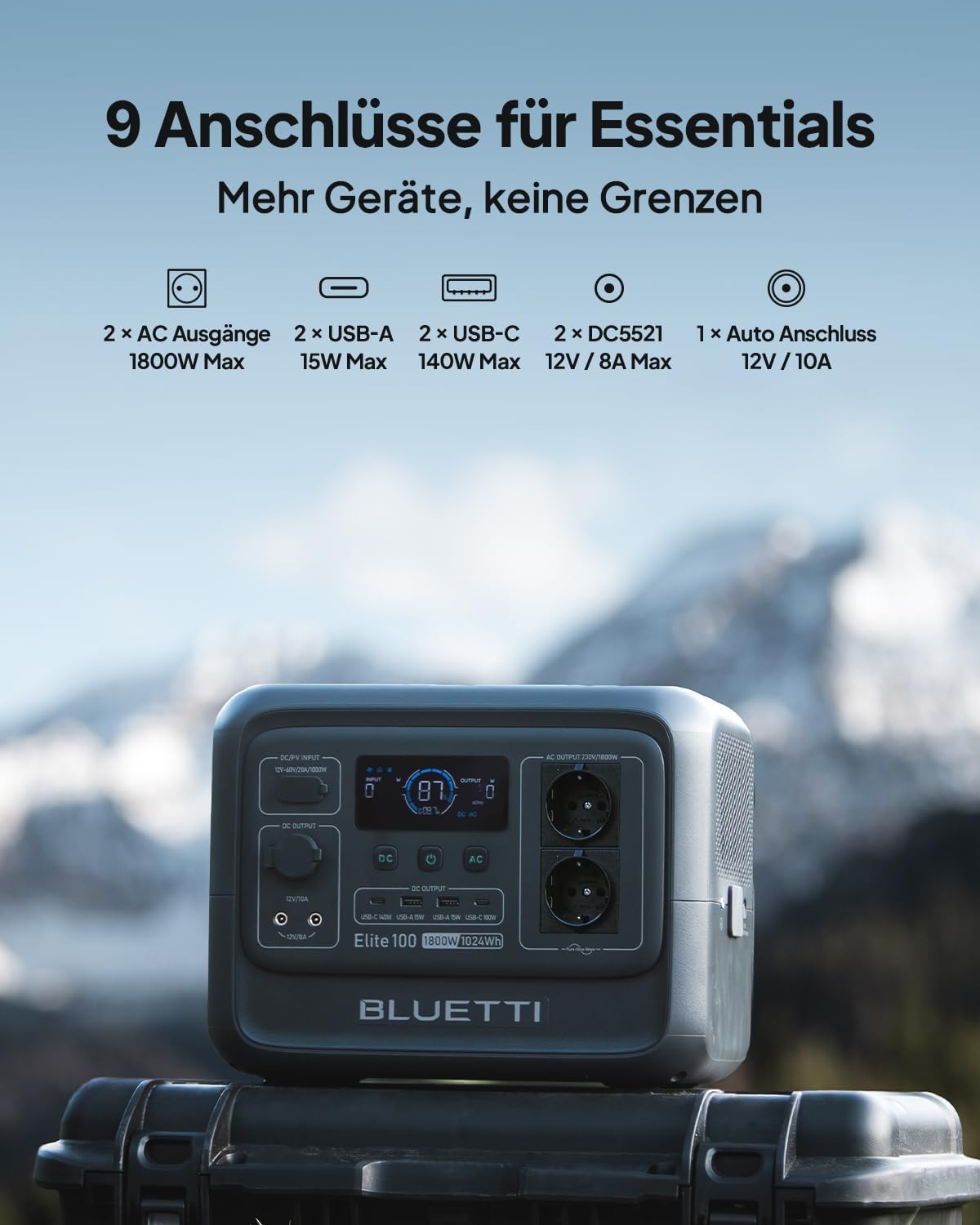 Detalle de BLUETTI Elite 100 V2 1024Wh Powerstation 🔌