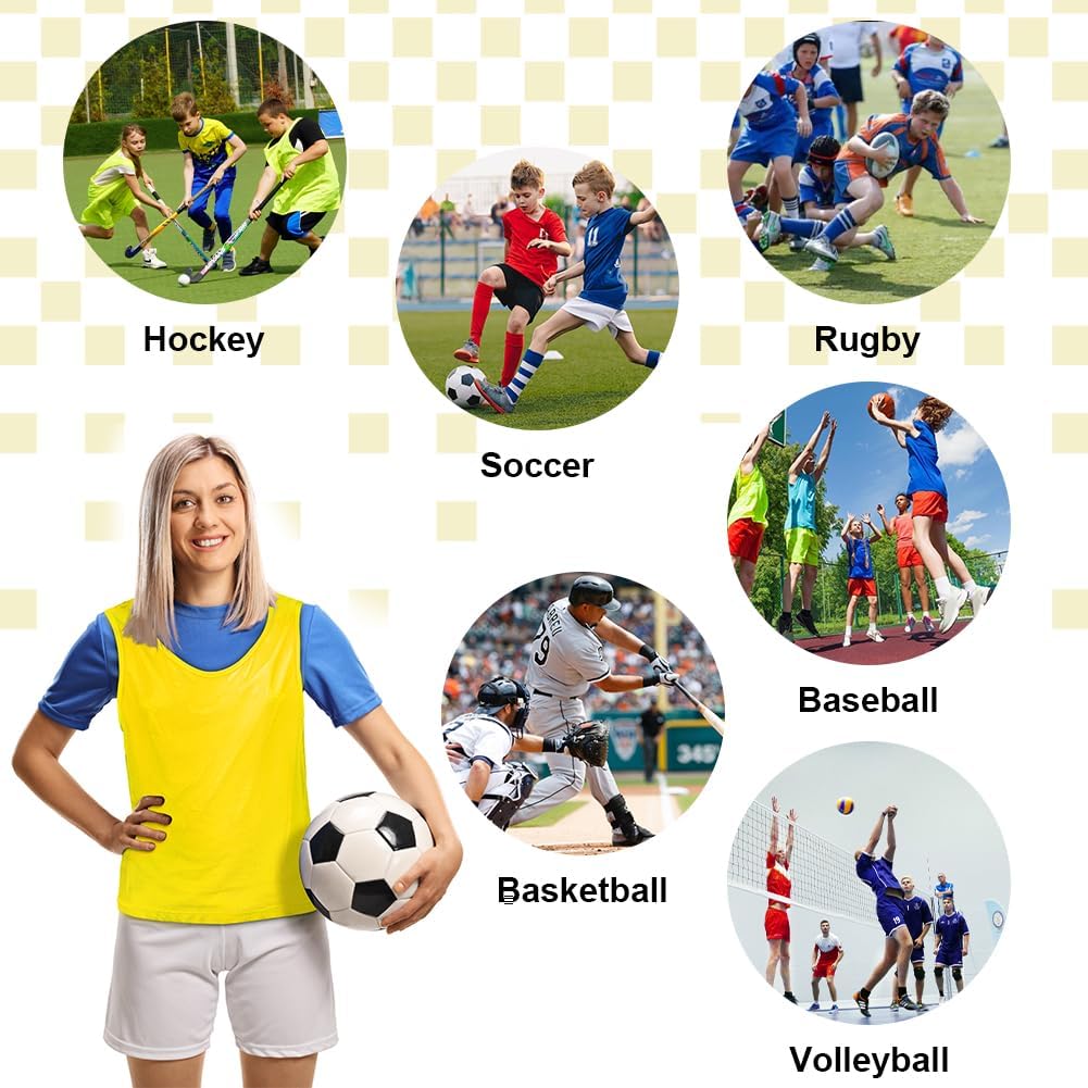 Thumbnail 6 de AUYAO Fußballtraining Leibchen – 6er Netzwesten Set in Grün, für Kinder und Erwachsene