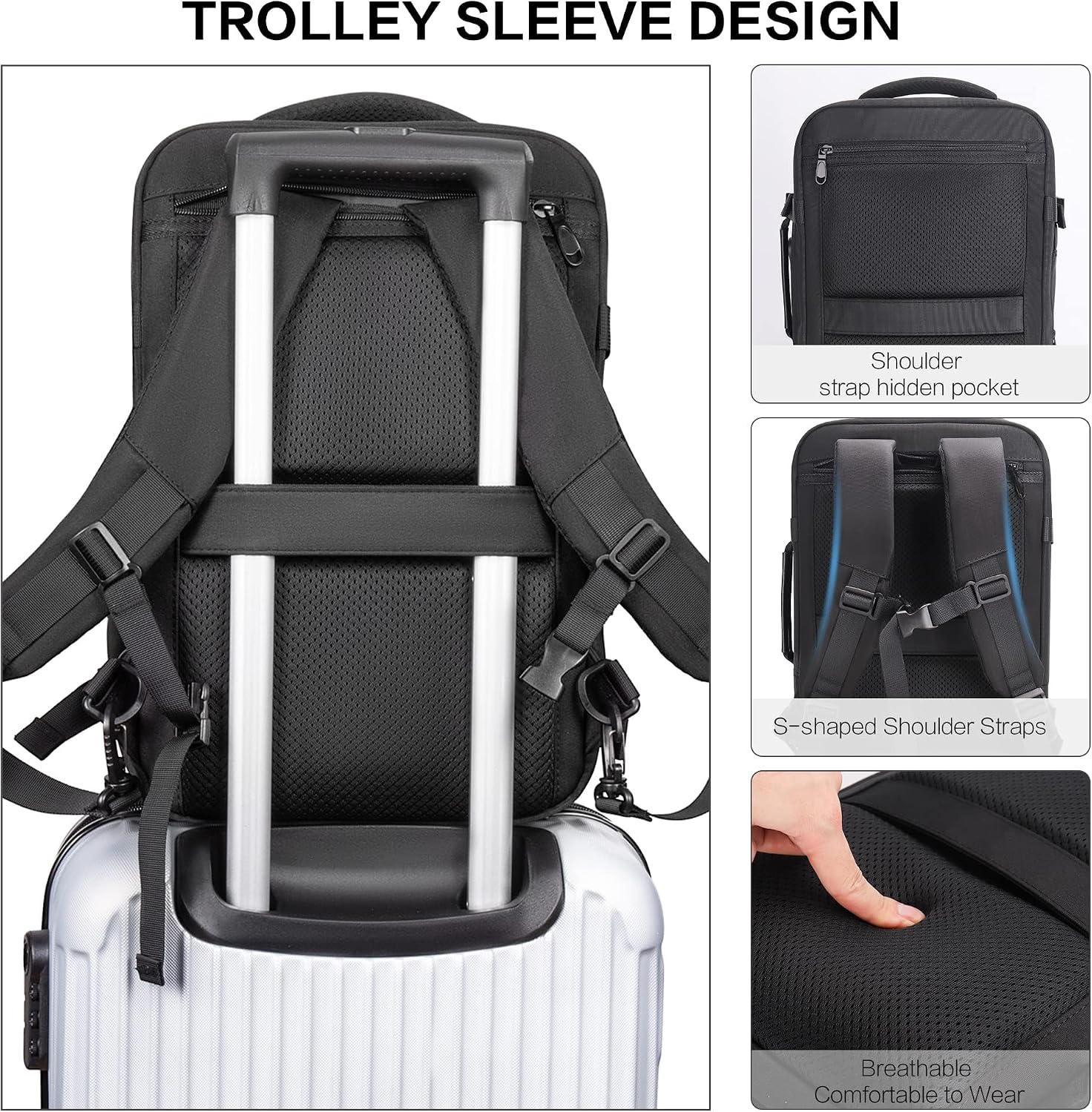 Thumbnail 5 de YOUNGOA Mochila Cabina Avión 20L con Compartimento Pórtatil ✈