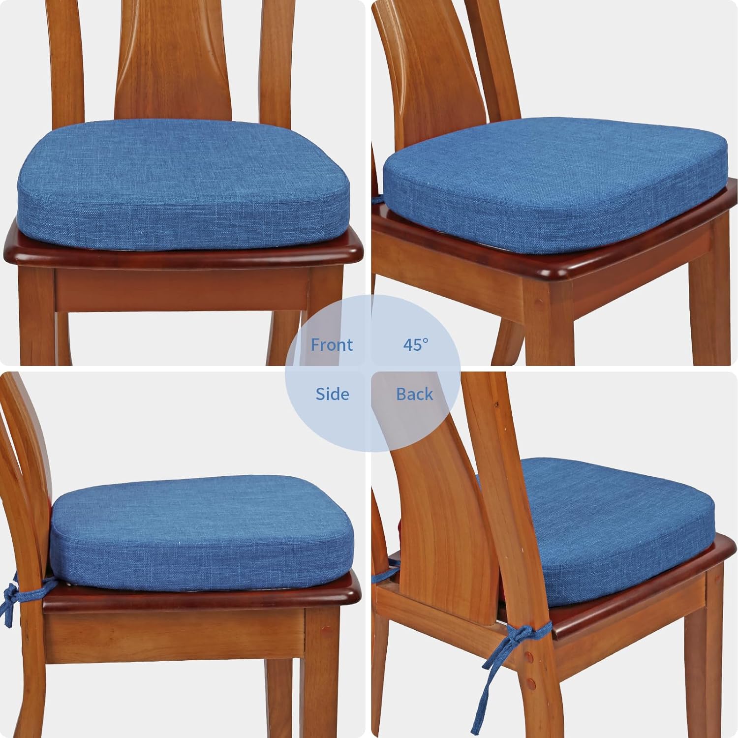 Thumbnail 3 de BUYUE 2.5" Thickened U-Shape Dining Chair Cushion (Dark Blue) with Anti-Slip Felt Pads