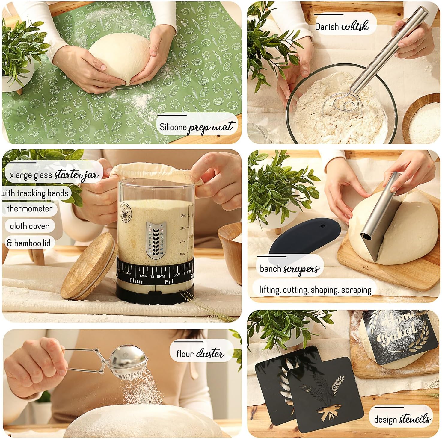 Detalle de CraftZee Sourdough Starter Kit 34 oz