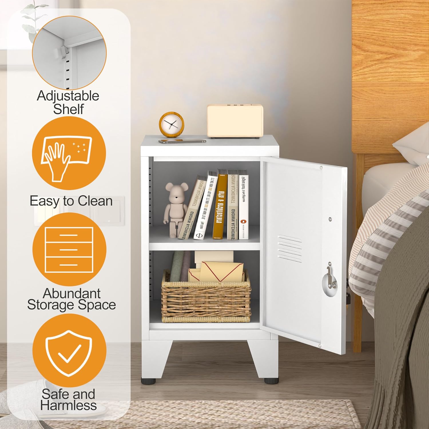 Thumbnail 3 de pozdeg PD-V-W-FBA 24.5-Inch White Lockable Steel Storage Locker