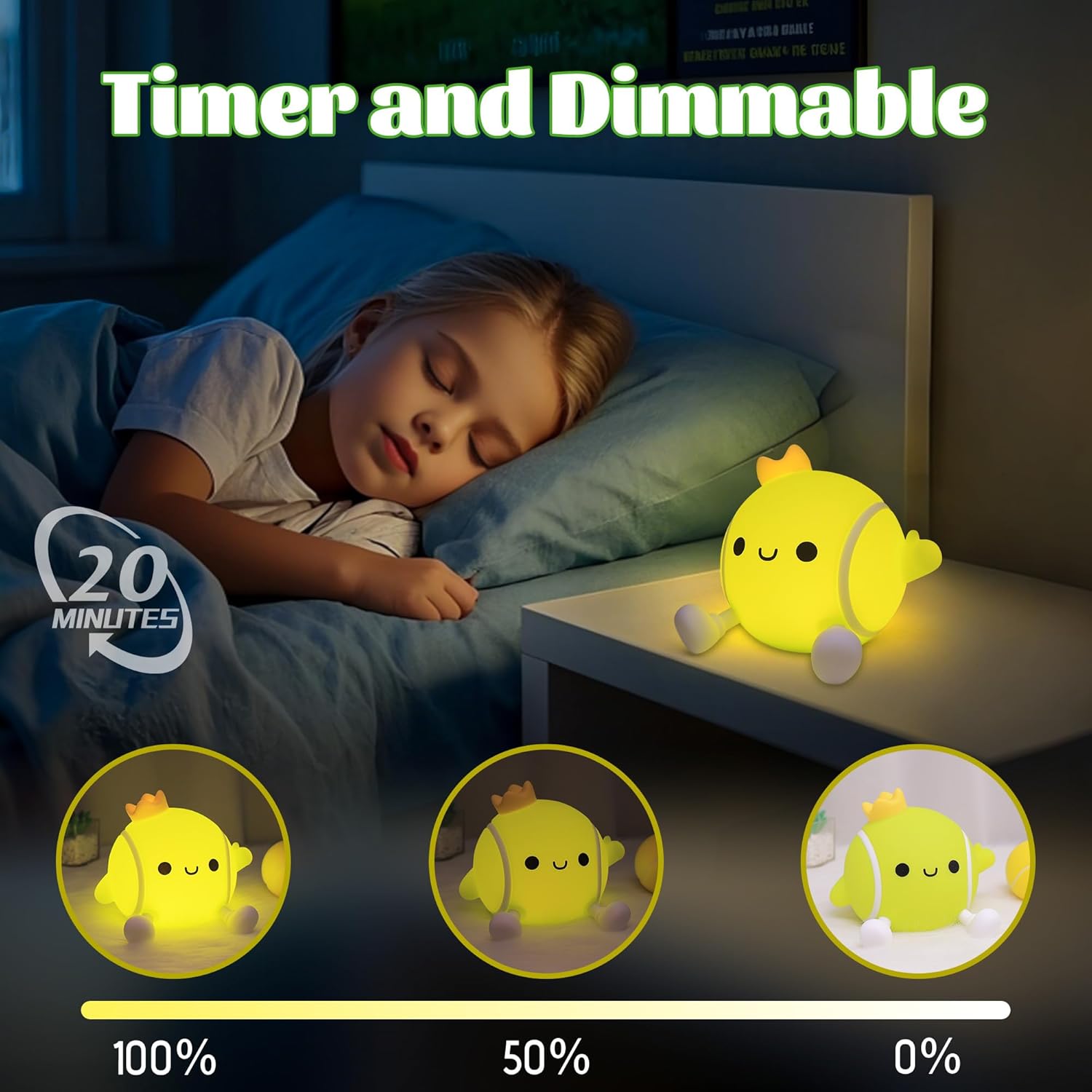 Detalle de YuanDian Soft Glow Silicone Tennis Ball Night Light