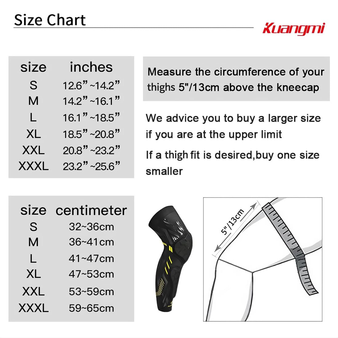 Detalle 2 de Kuangmi knee compression sleeve XXXL