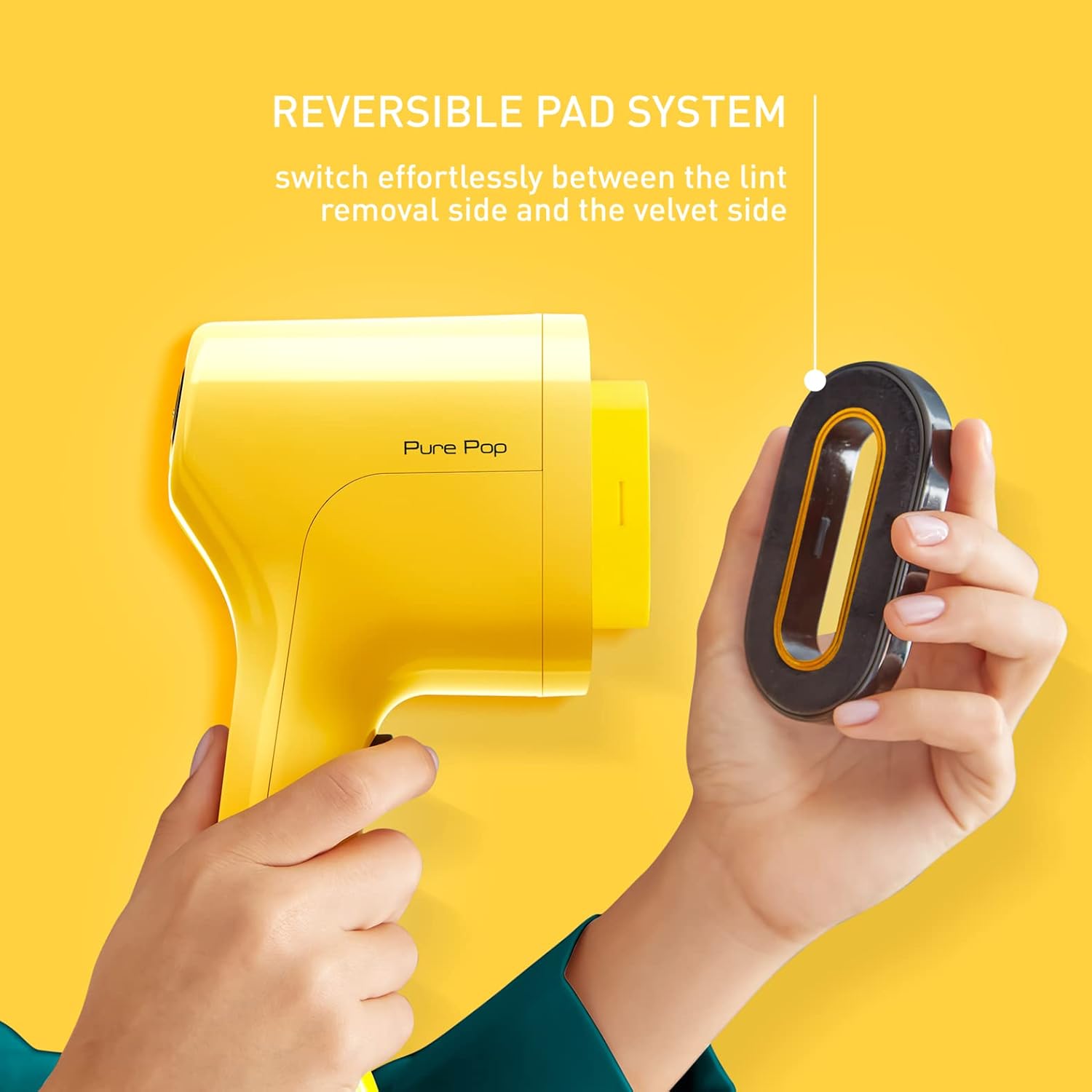 Detalle 2 de Tefal Pure Pop Slim DT2026 handheld clothes steamer (yellow) – ready in 15 seconds, 70ml detachable tank