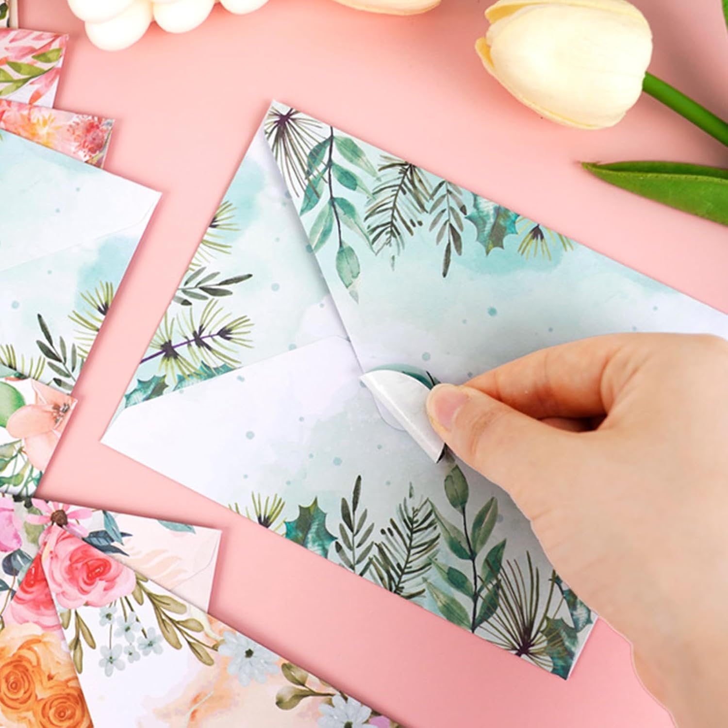 Thumbnail 6 de DxJ 65-Piece Floral Stationery Set with 30 Sheets, 15 Envelopes and Stickers