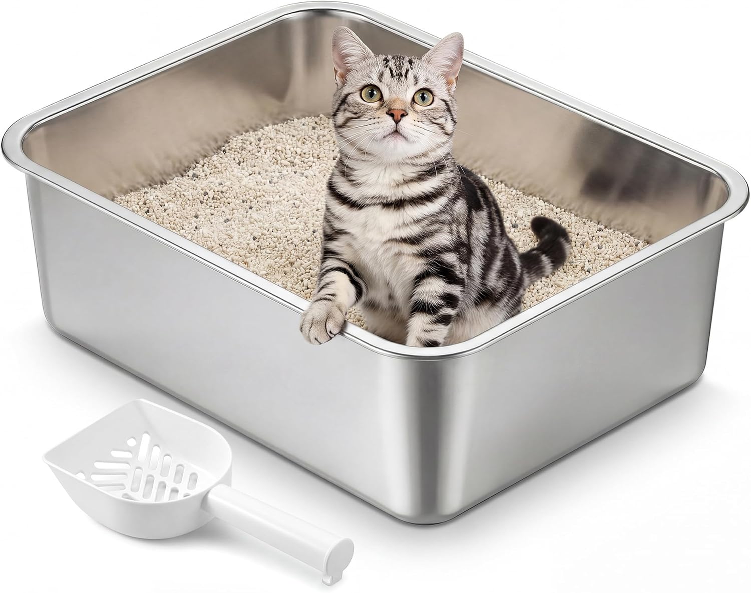 Detalle de Feandrea Stainless Steel Cat Litter Box