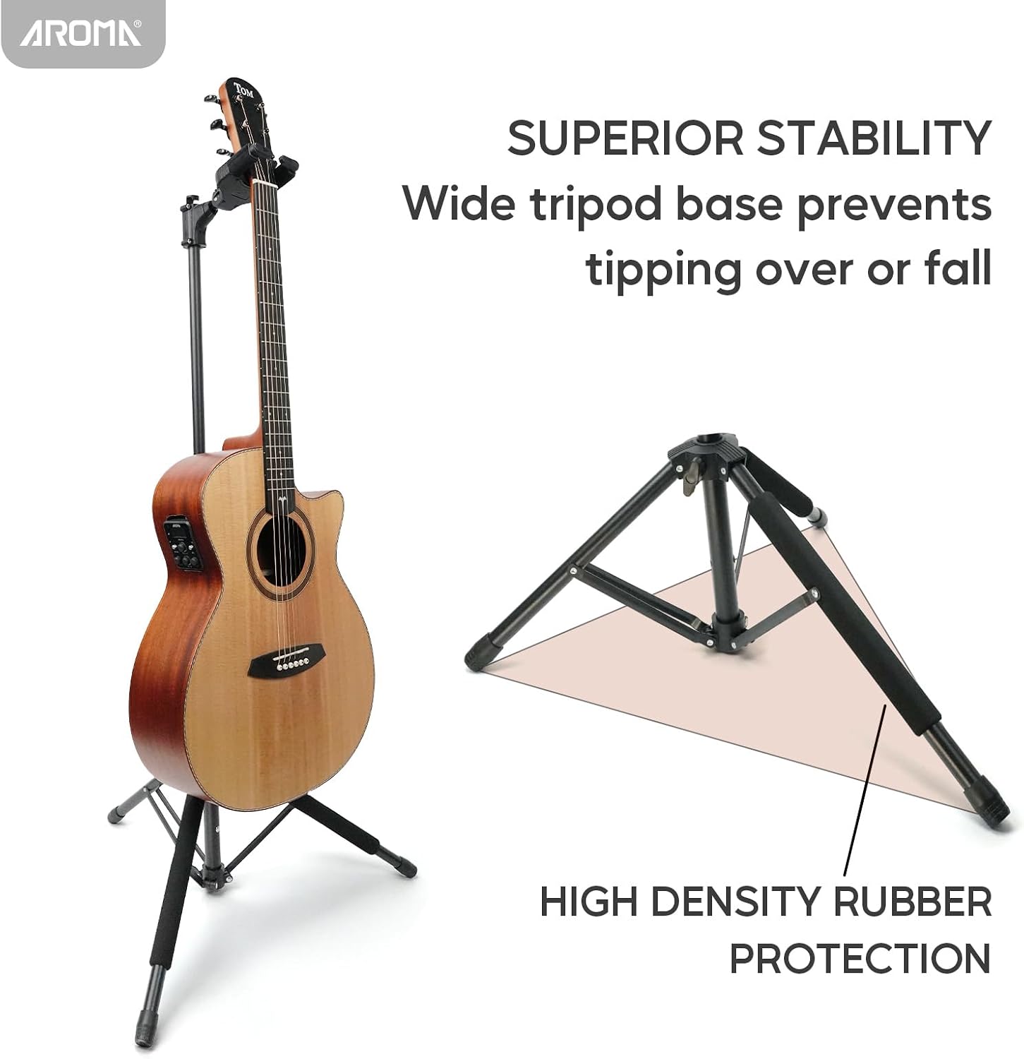 Detalle 2 de AROMA Guitar Stand, Foldable
