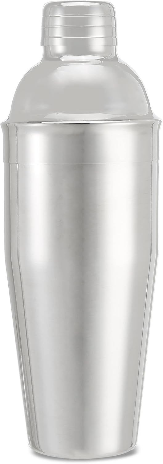 Detalle de Amazon Basics Barbesteck Set, 5-teilig – 710 ml Shaker, Sieb, Jigger, Muddler aus Edelstahl