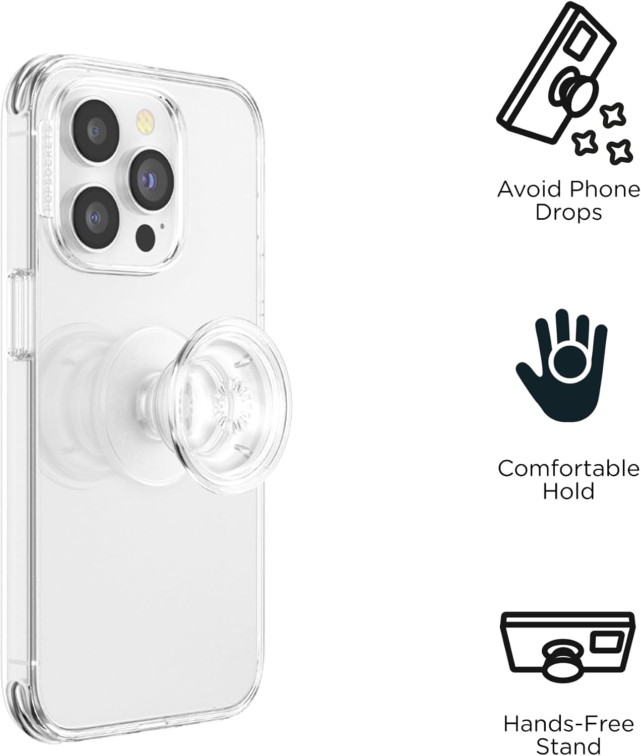 Detalle de PopSockets PopGrip Clear 805136 スマホグリップ・スタンド 透明デザイン