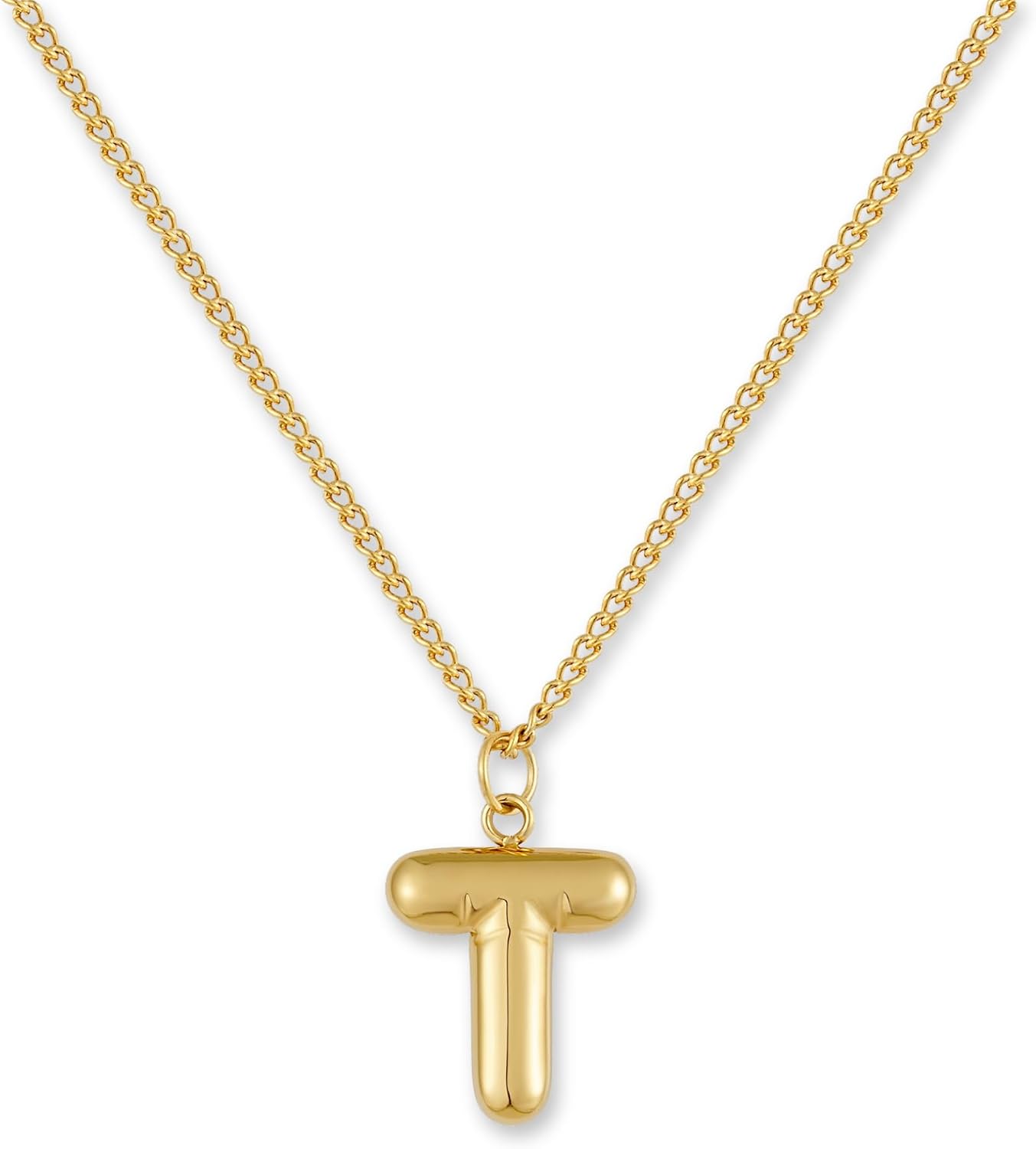 Detalle de GD GOOD.designs Collana Lettera Oro Bubble A–Z con iniziale in acciaio inox placcato oro 18K