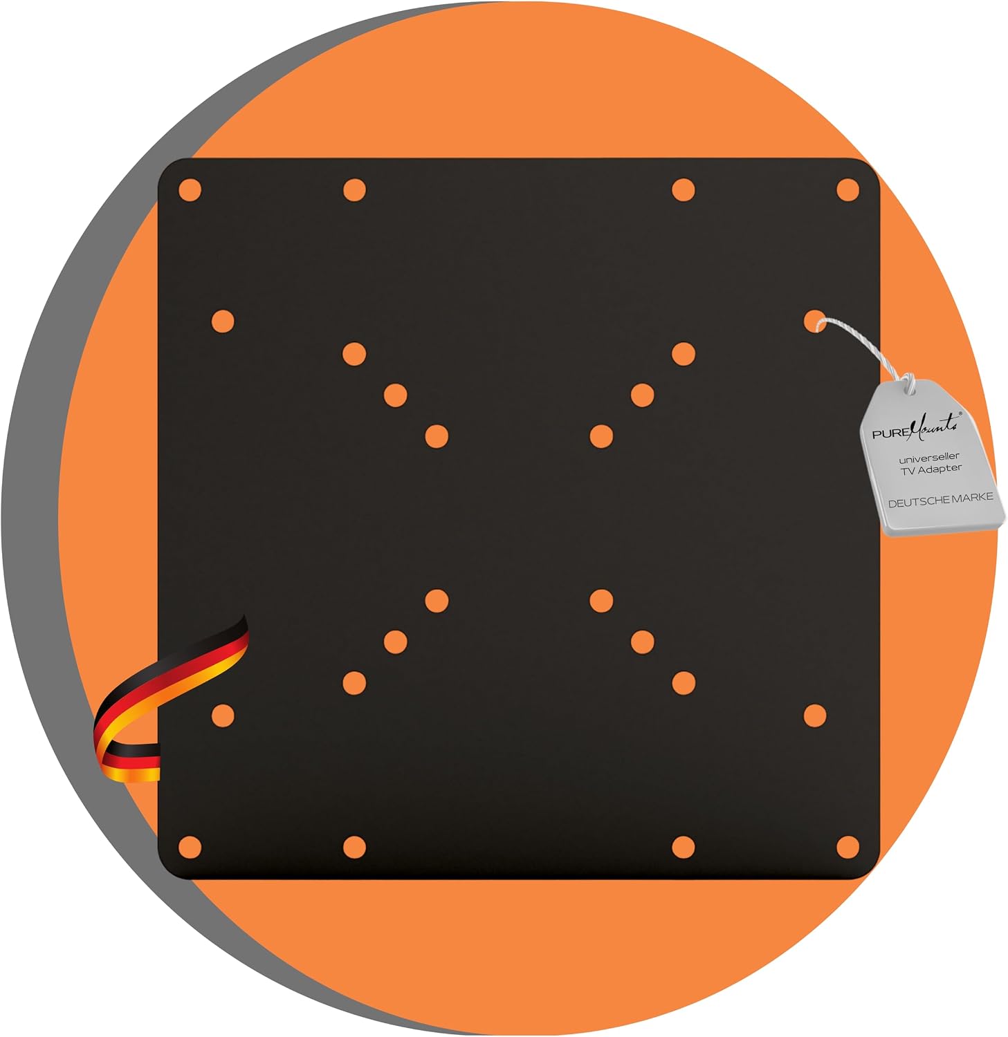 Detalle de PureMounts Adapt-NB Plaque Adaptateur VESA Universel pour Laptop—75x75/100x100, Noir