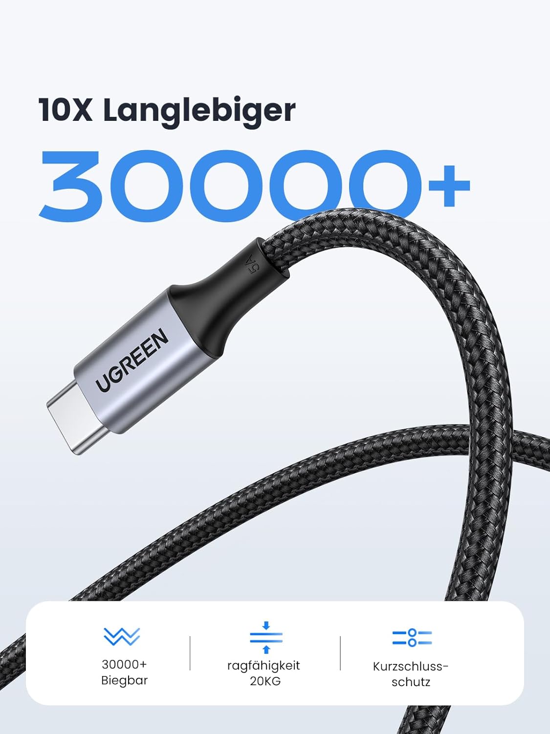 Thumbnail 5 de UGREEN USB C Kabel 100W 2 m Schnellladekabel