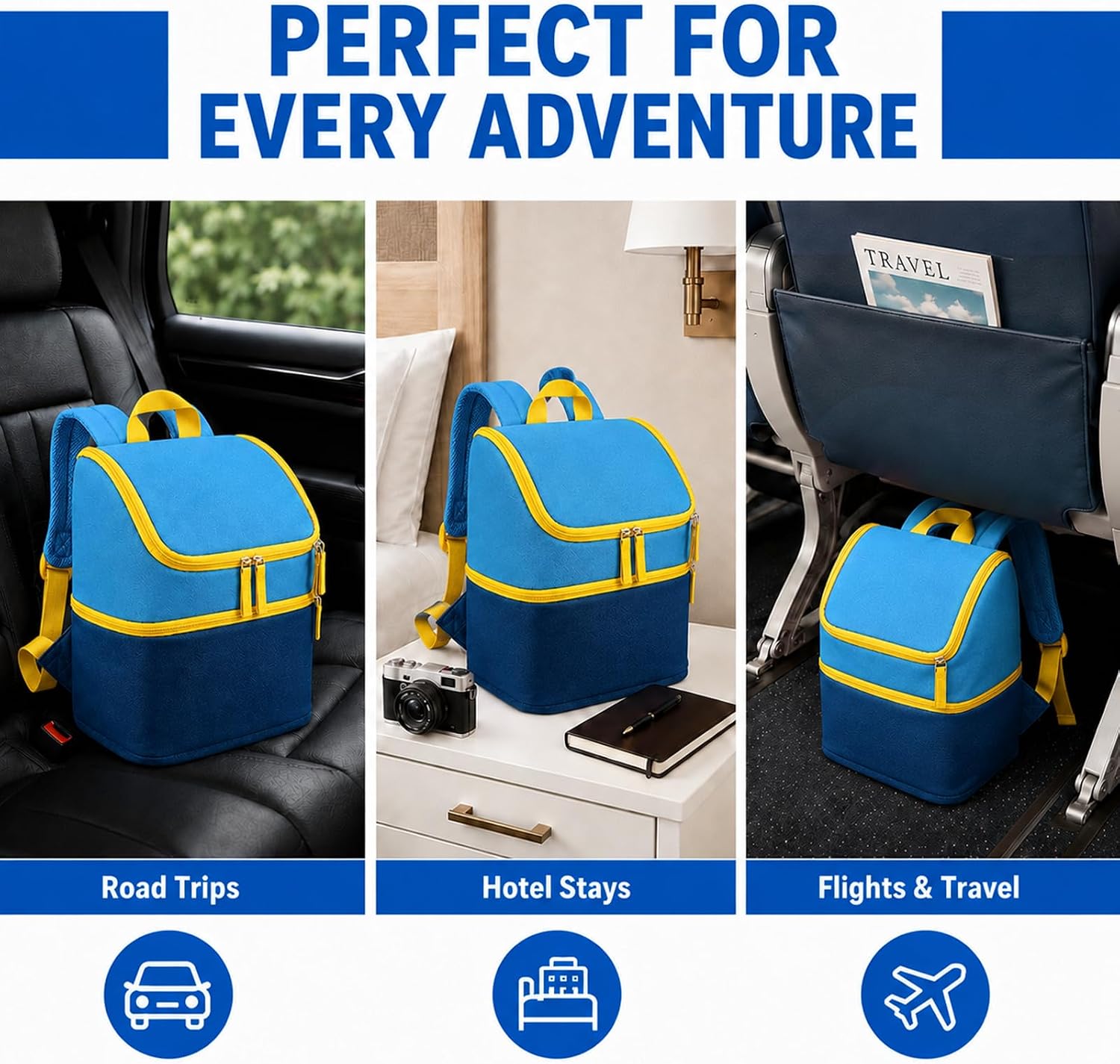 Detalle de Cayeelu Toniebox Carrying Case Backpack, 9 L, Blue, Holds 25+ Figures