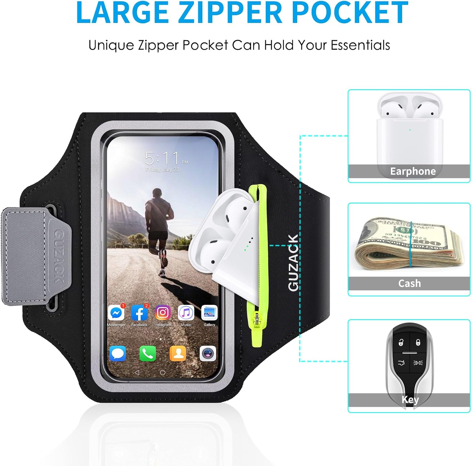 Thumbnail 1 de GUZACK Running Armband for 6.9-Inch Phones
