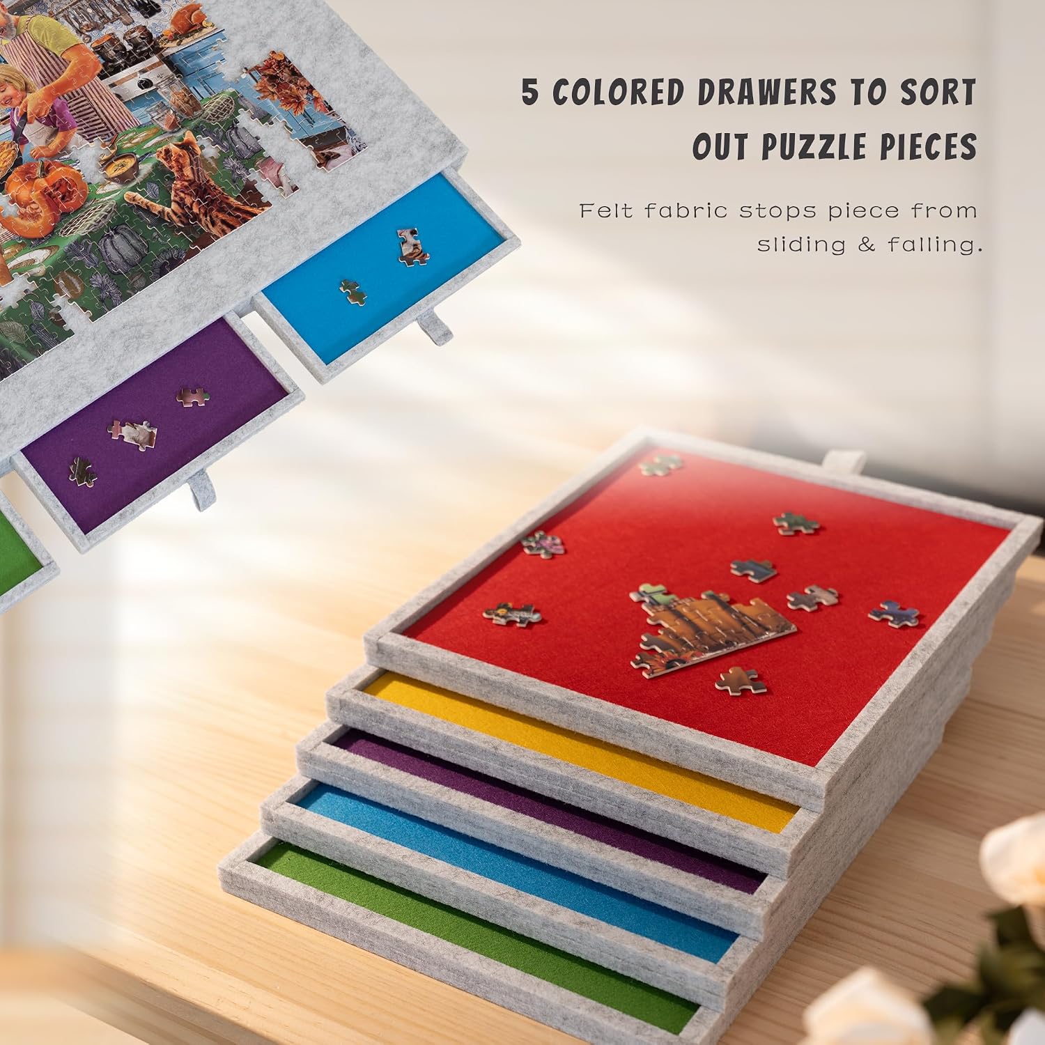 Detalle 1 de Tektalk felt jigsaw puzzle board
