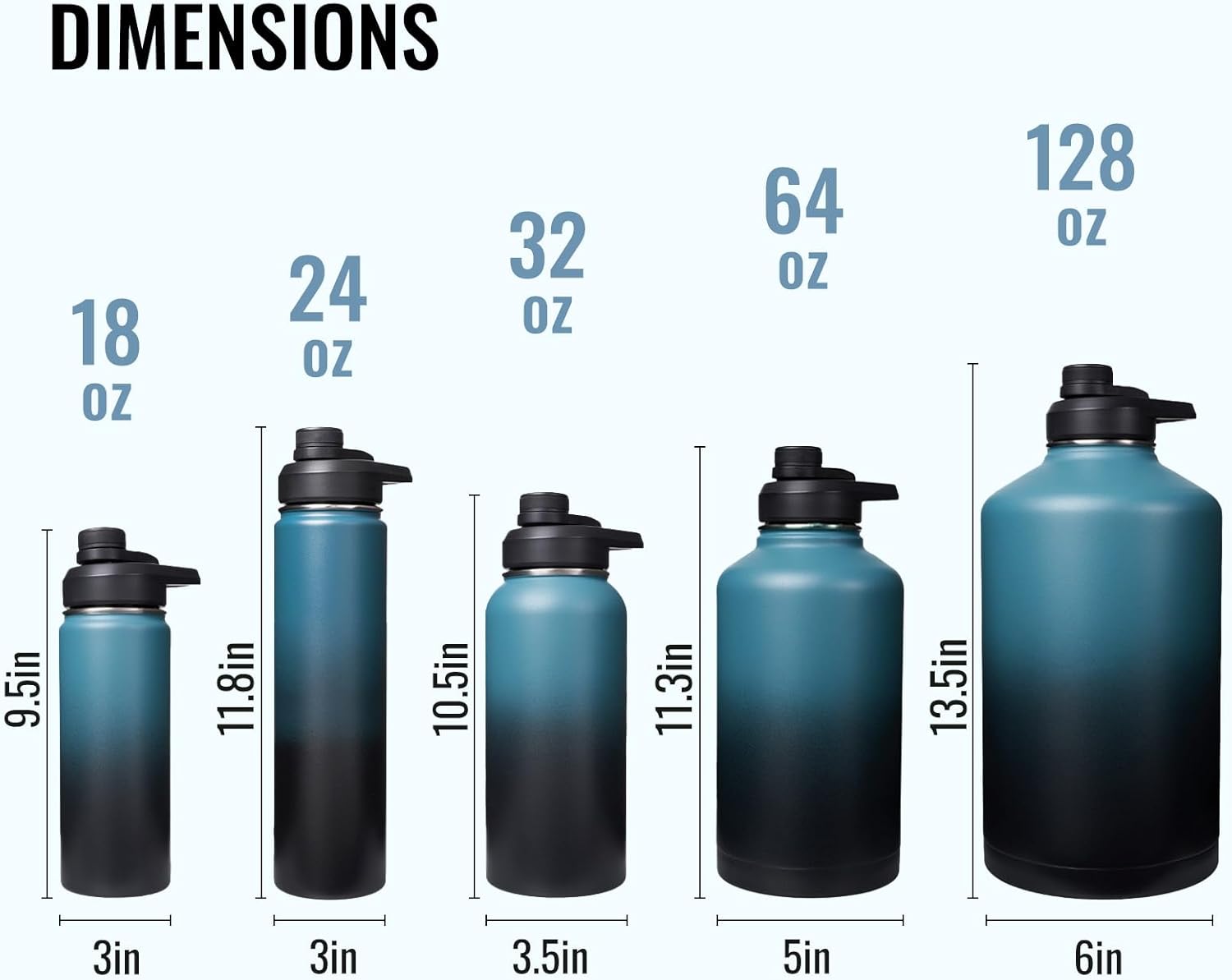 Thumbnail 4 de Fijinhom 24 oz Insulated Water Bottle with Handle: Double-Wall Stainless Steel, Wide Mouth, BPA Free, Keeping Drinks Cold for 24h or Hot for 12h