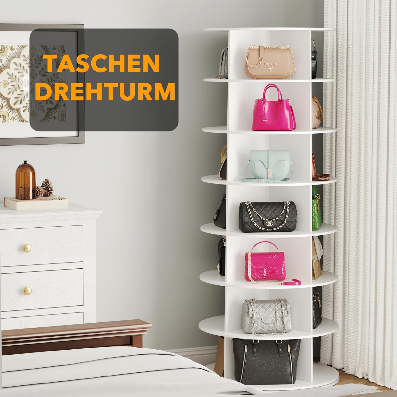 Thumbnail 5 de SpaceAid 7-Tier Rotating Shoe Rack Tower