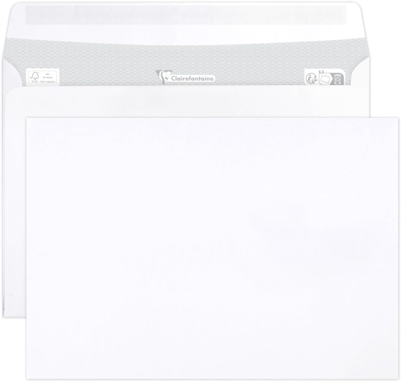 Thumbnail 1 de Clairefontaine 2542C – Confezione da 50 Buste Bianche C5 autoadesive 162x229 mm