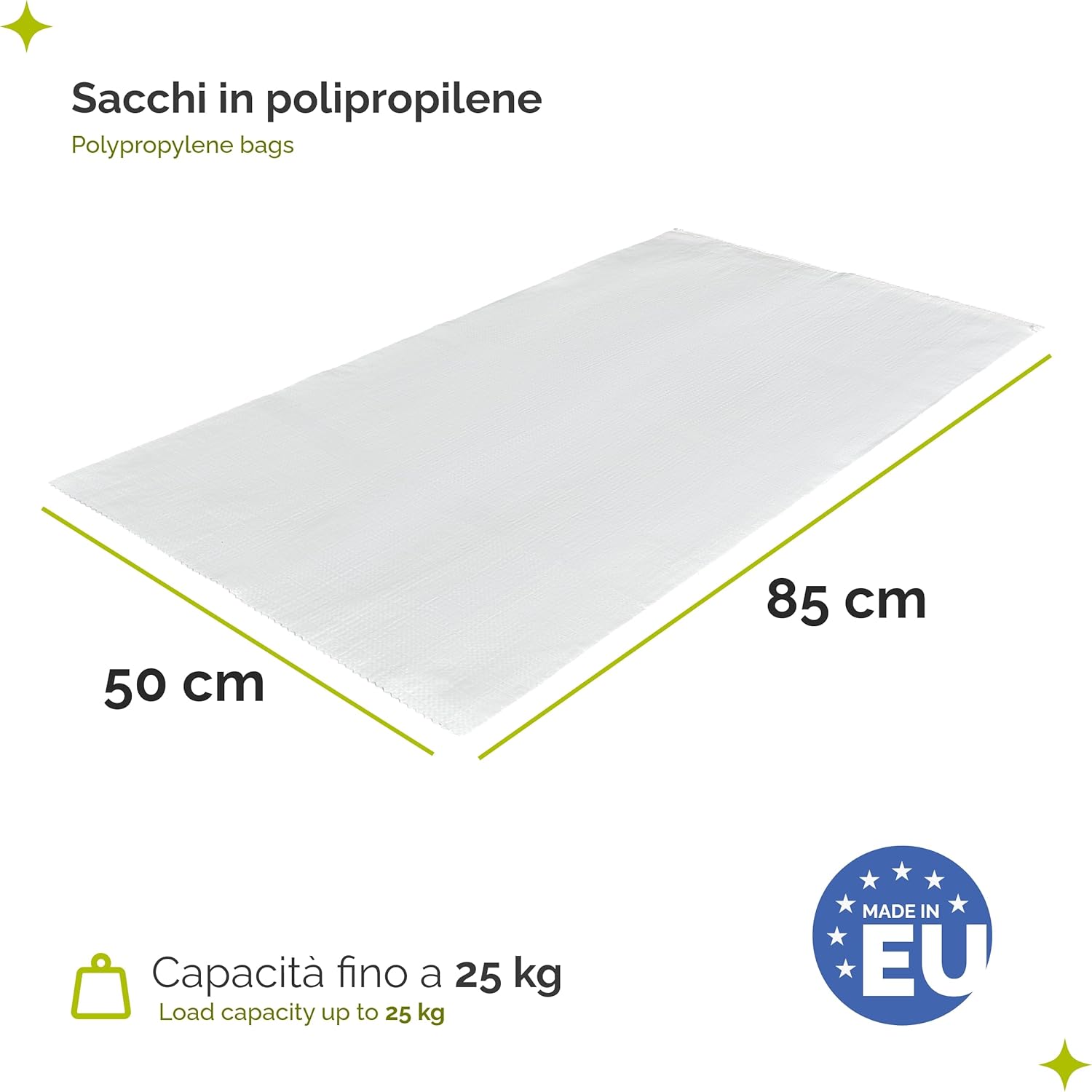 Thumbnail 1 de Garronda Sacchi in polipropilene 85 x 50 cm (set 5 pezzi) portata 25 kg: sacchi da giardinaggio e per macerie GD-0161