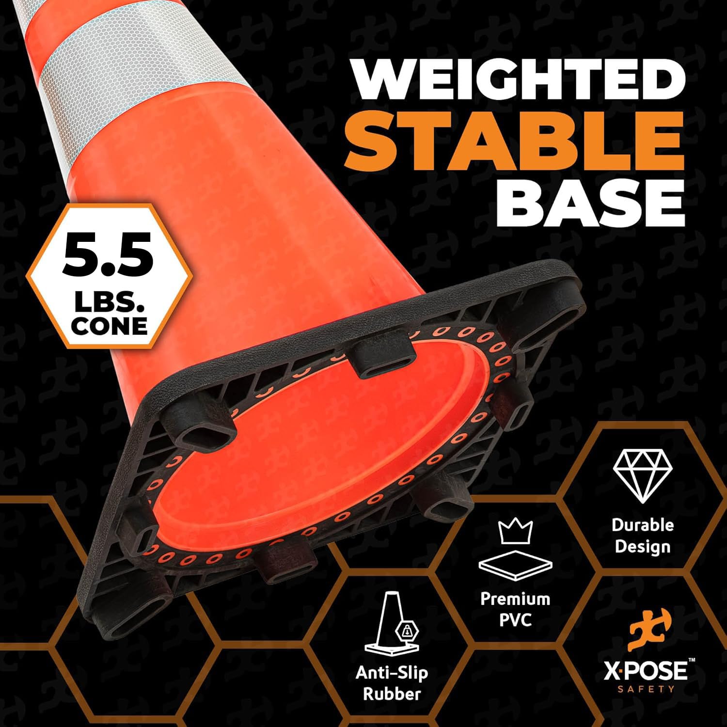Detalle 1 de Xpose Safety Traffic Cones, 28 Inch