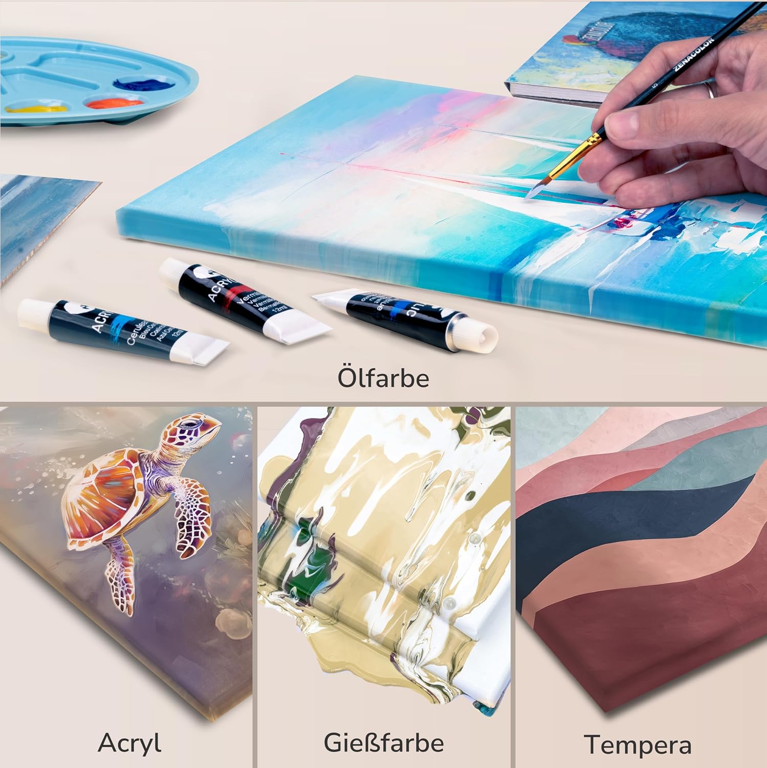 Thumbnail 4 de Zenacolor Leinwand 40x50 Set aus 2