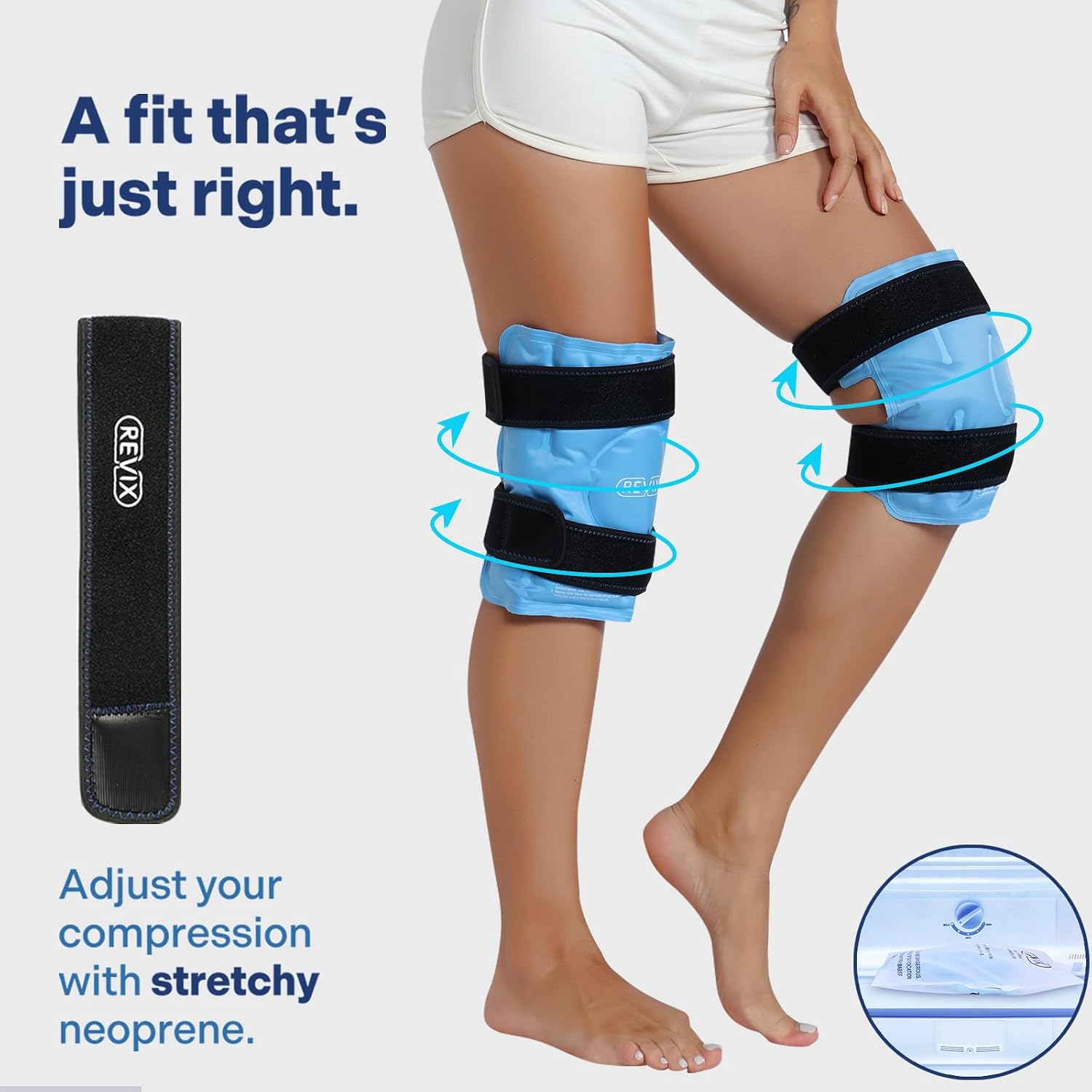 Thumbnail 5 de REVIX REX162pack2 Reusable Knee Ice Wraps with Plush Cover and Cold Compression