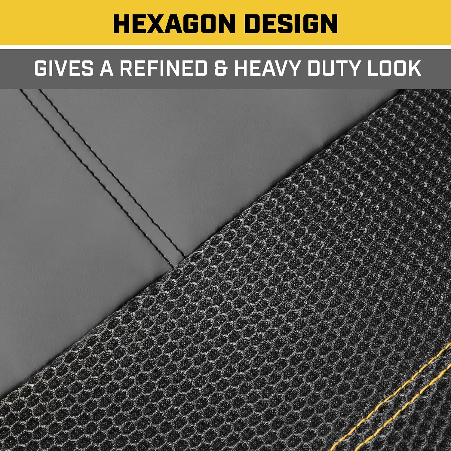Detalle 2 de Cat FlexHybrid Car Seat Covers (Gray) — PU Leather + 3D Mesh for Front Seats Only