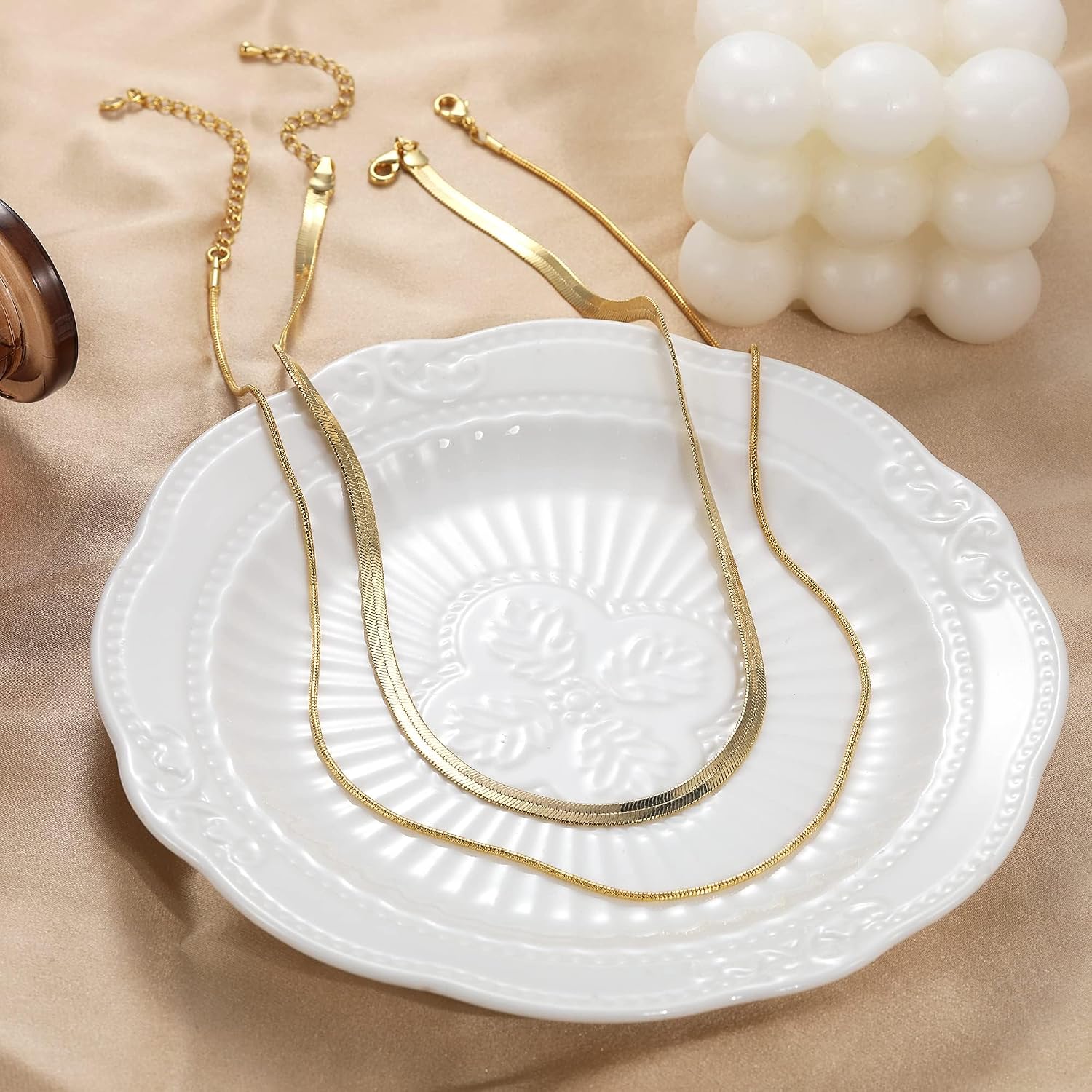Thumbnail 4 de Tewiky Schlangenkette 14K vergoldet 45 cm