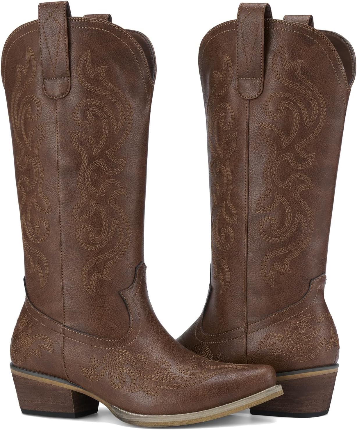Thumbnail 6 de HISEA NZX04WCP-FBA Women's Mid-Calf Cowgirl Boots with Floral Embroidery