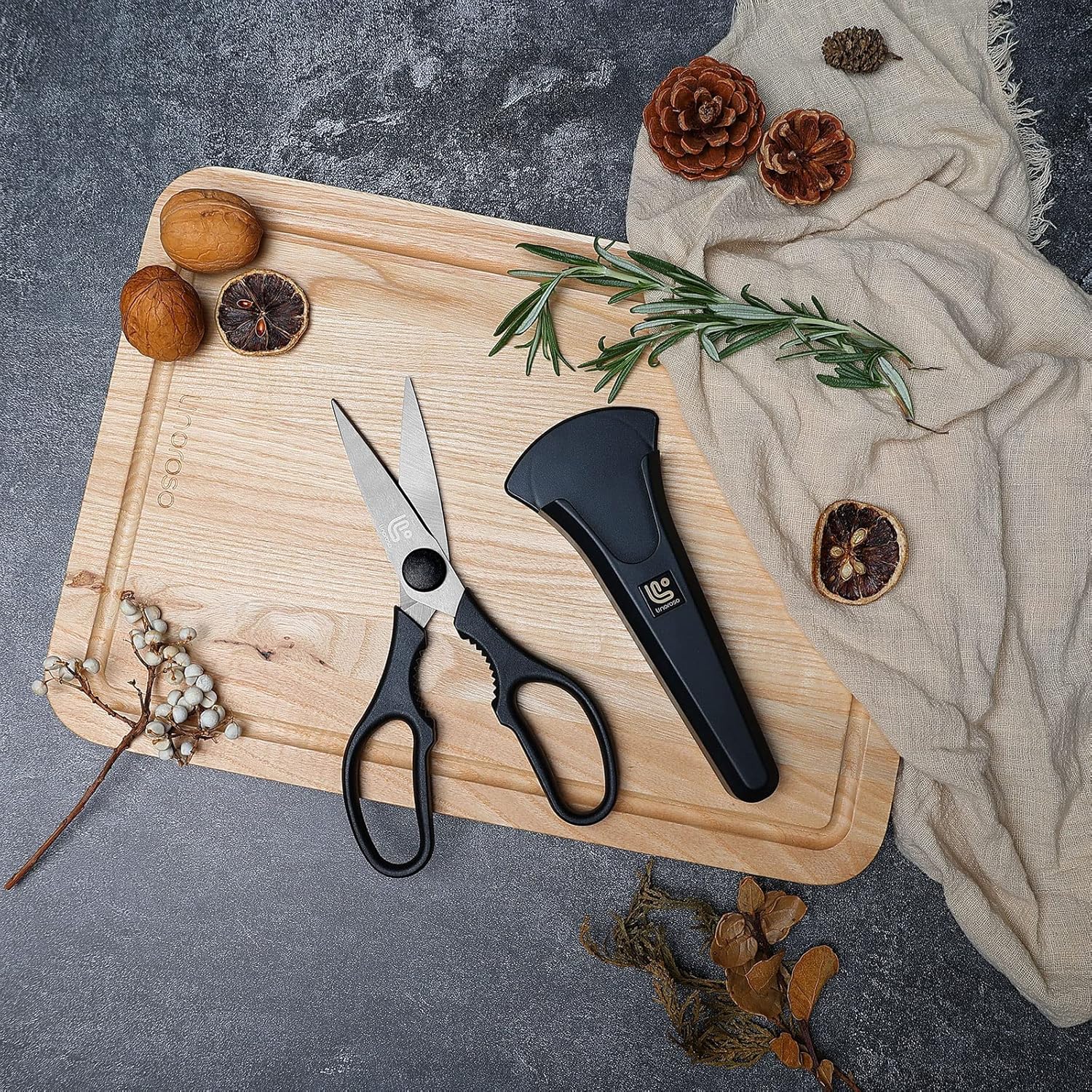 Thumbnail 6 de linoroso Linoroso Kitchen Scissor Heavy Duty Ultra Sharp with Magnetic Holder