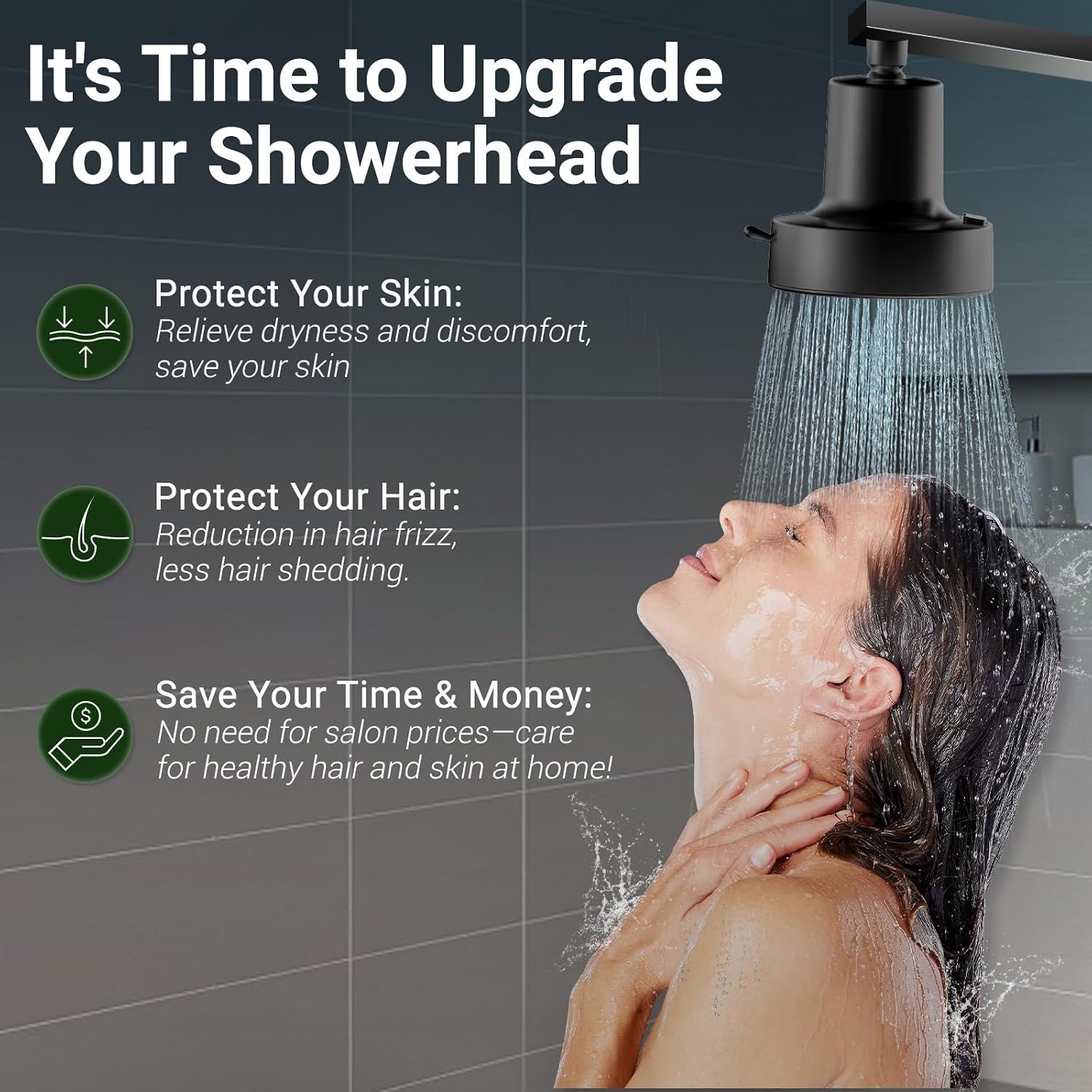 Thumbnail 6 de High Pressure Fixed Rainfall Shower Head with Filter (6 Modes) – UK