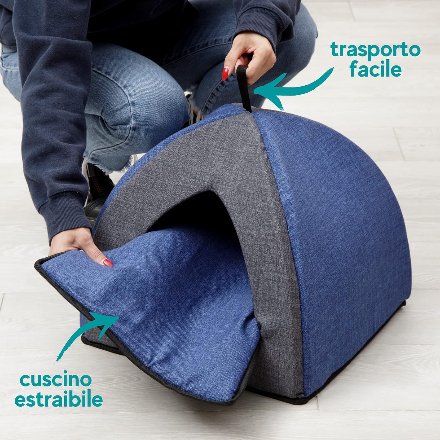 Thumbnail 2 de Baroni Home Lettino Cuccia Piramide 40x40x36 cm 🐾