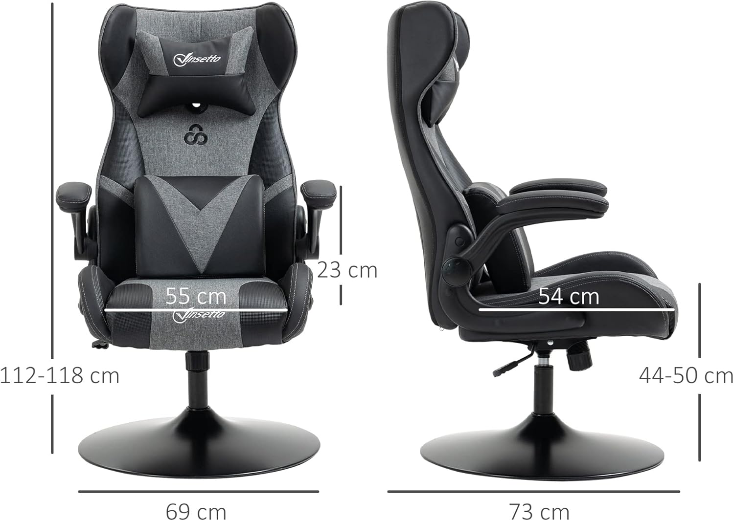 Detalle de Vinsetto Chaise de Gaming Ergonomique — Confort et ajustements pour longues sessions