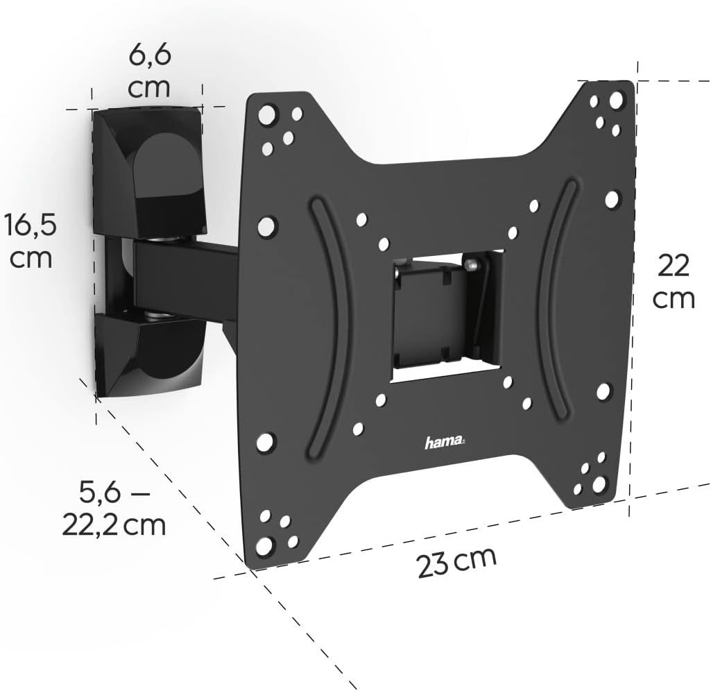 Thumbnail 6 de Hama 118100 Full Motion TV wall mount & monitor mount (19–48 inches, VESA up to 200 x 200) in Black