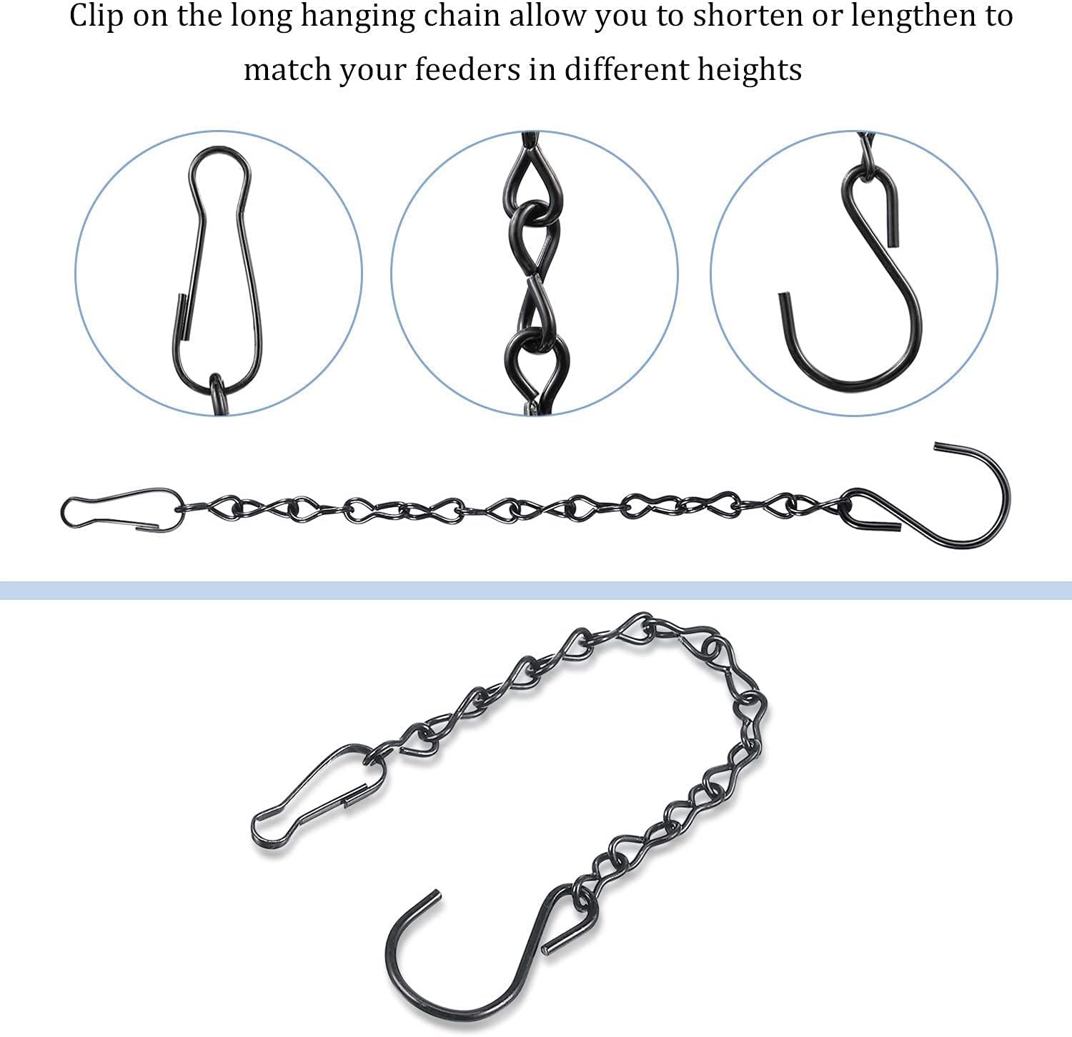 Thumbnail 3 de Bird Feeders Hanging set of 8 with mesh, tube and fat ball feeders plus bonus hooks and chain