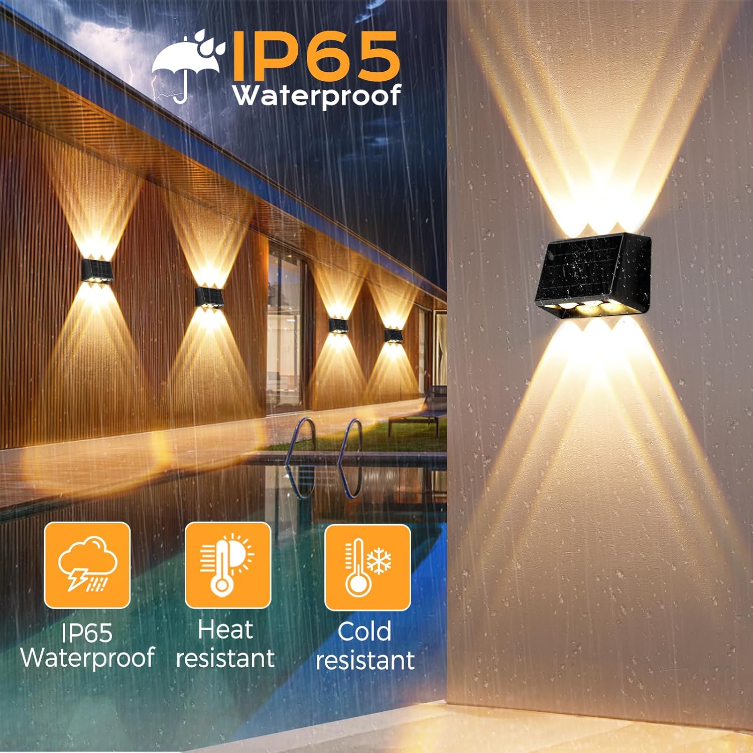 Thumbnail 5 de Quntis Applique da Esterno Solare Doppia Luce – 6 LED, 13 Modalità, IP65