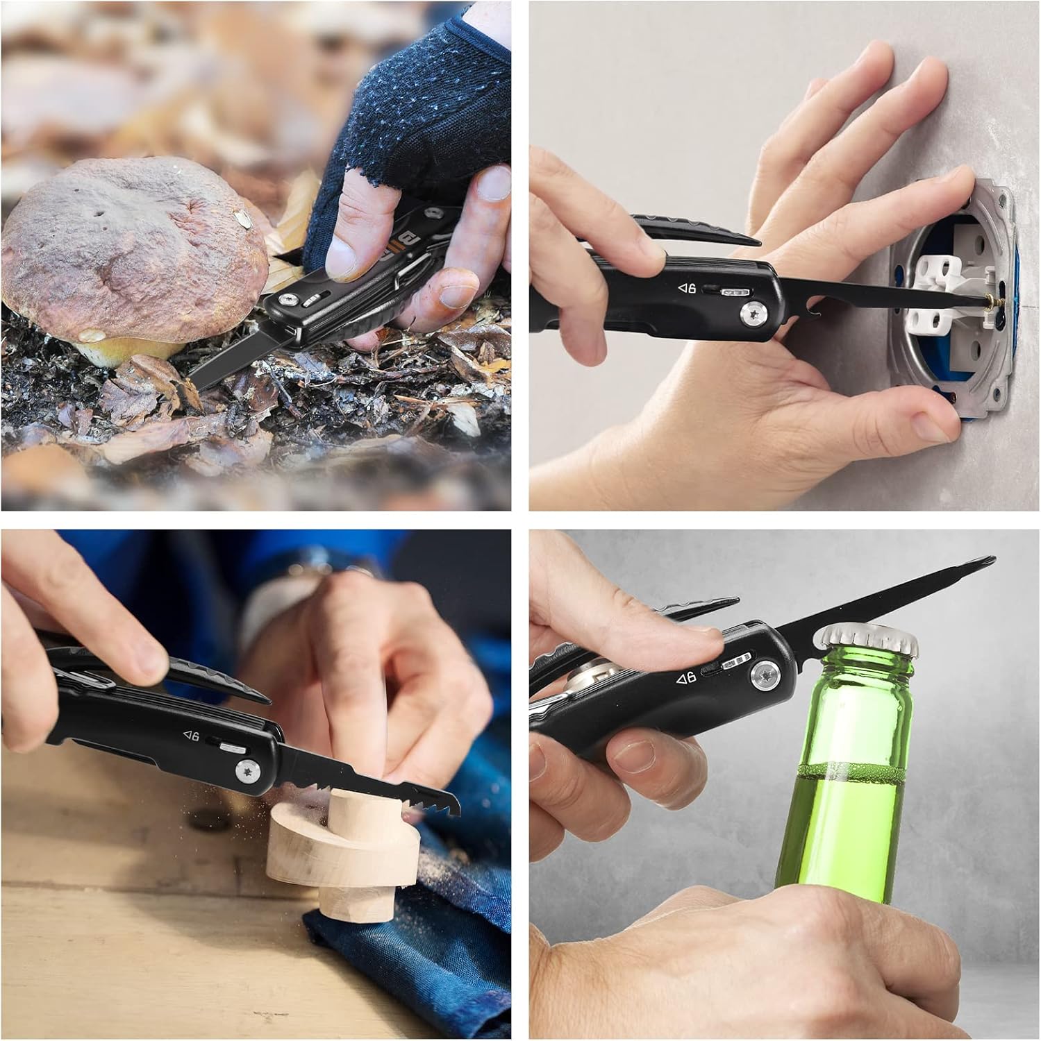 Detalle de BIIB 12-in-1 Multitool Hammer – Vatertagsgeschenk für Papa, kompakt und zuverlässig