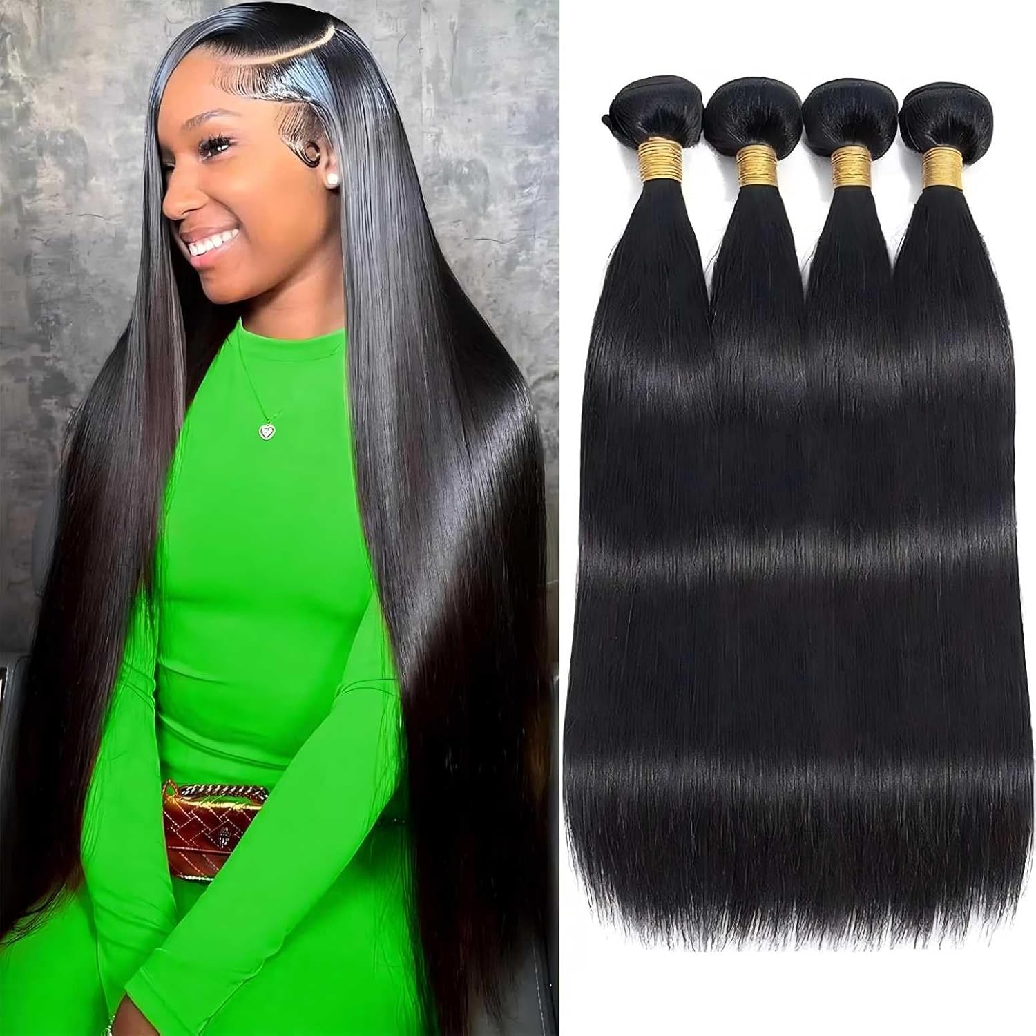 Imagen de 12A 4 Bundles Straight Human Hair 18–24in en OfertitasTOP