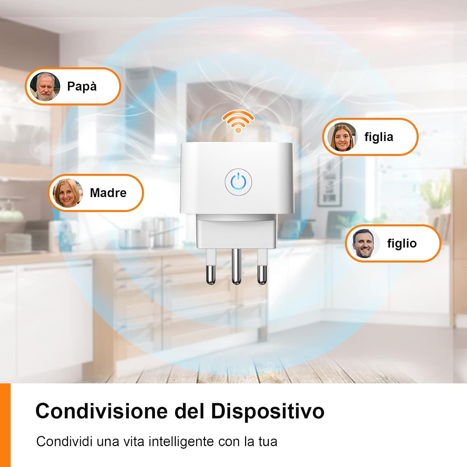 Thumbnail 5 de Presa WiFi Italiana 16A 3680W con monitoraggio energetico intelligente e timer (2 pezzi) compatibile con Alexa & Google Home