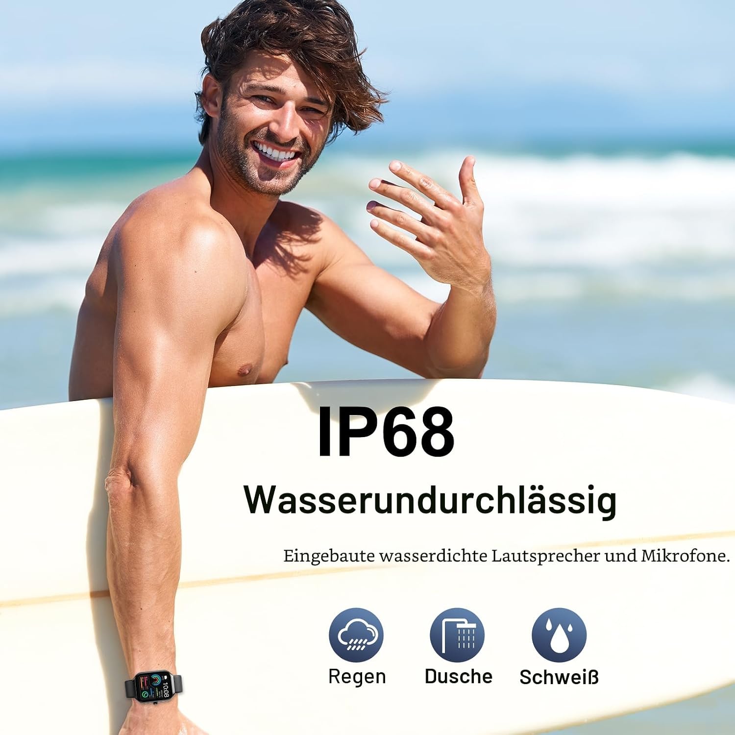 Thumbnail 6 de Jugeman Smartwatch 1,96" HD Fitnessuhr mit Herzfrequenz- und Schlafmonitor