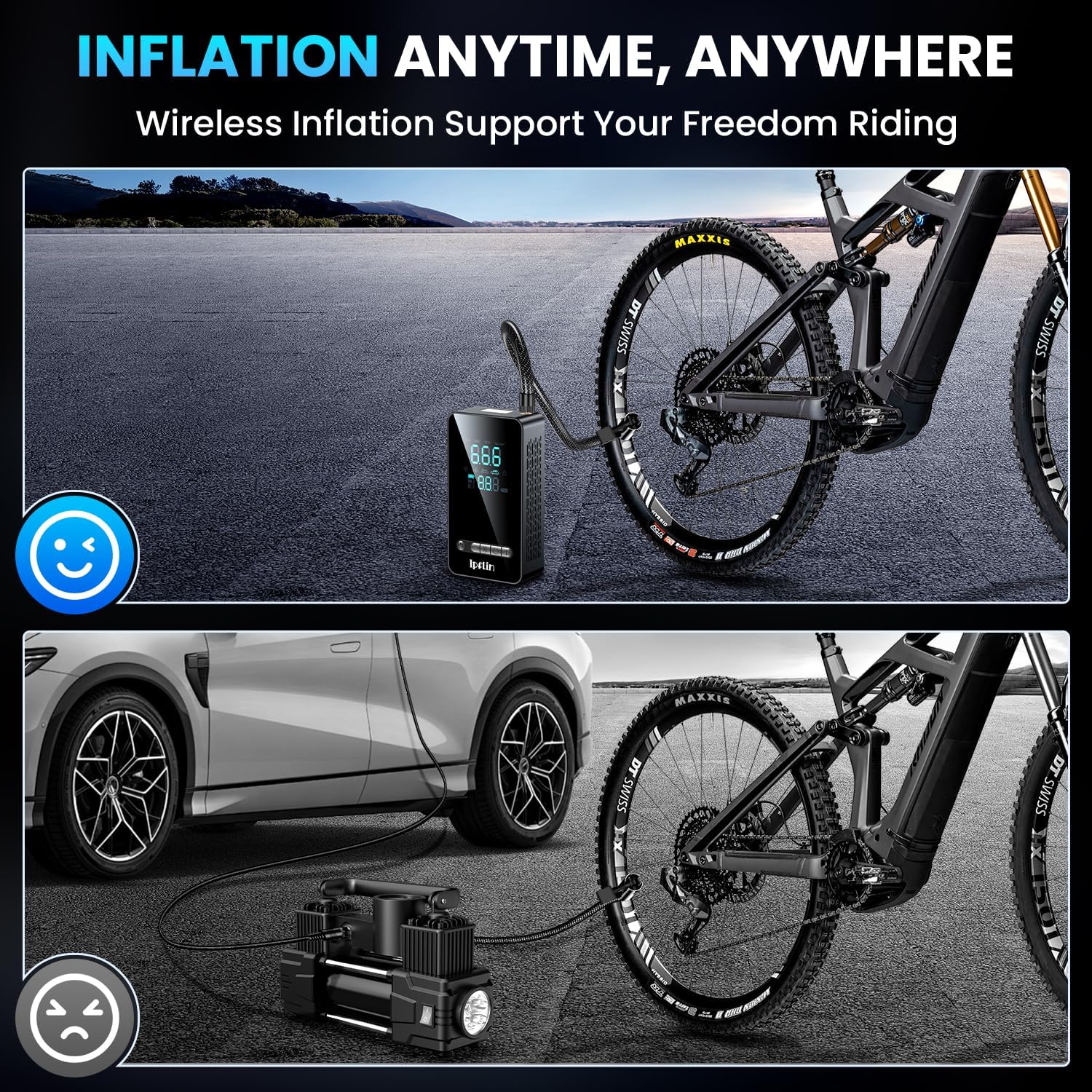 Thumbnail 5 de Ipflin Tyre Inflator Cordless Compressor 150 PSI with Digital Display