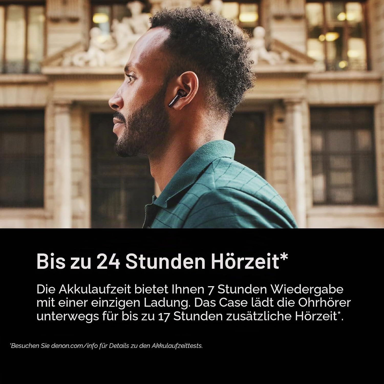 Detalle de Denon AH-C500W True Wireless In-Ear-Kopfhörer (IPX4) mit Multipoint & Mikrofon – weiß