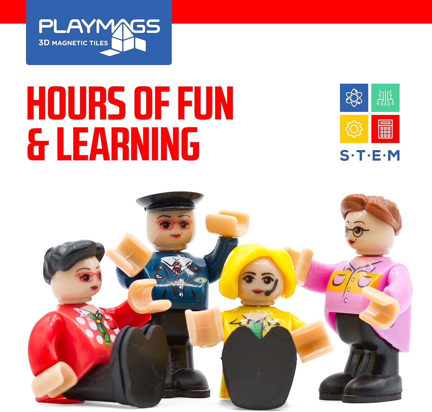 Thumbnail 3 de Playmags Magnetic Figures 15-Piece 1.5in Set