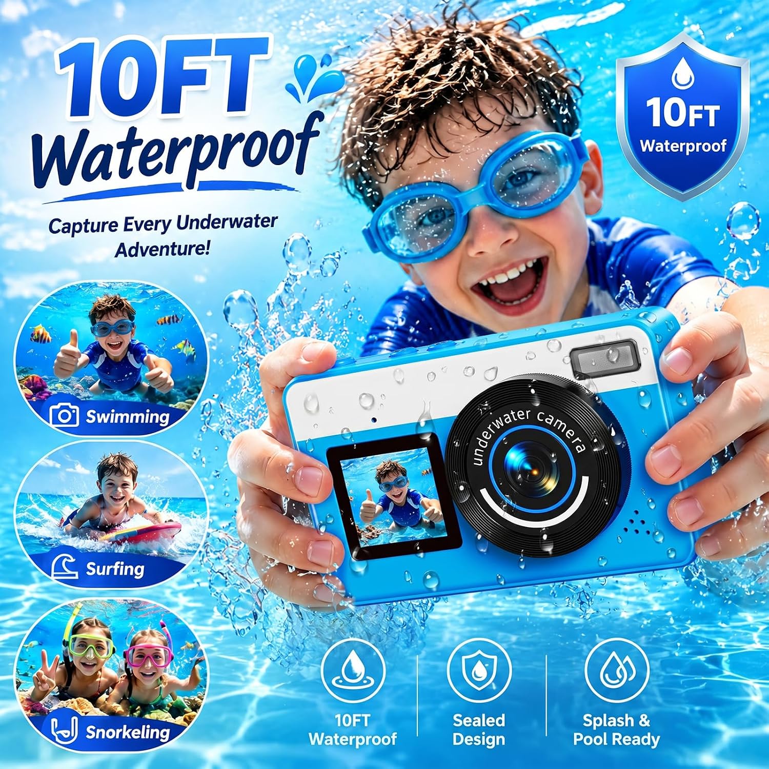 Thumbnail 1 de Maxmango D70 Underwater Camera: 4K Waterproof Pocket Go-To for Teens