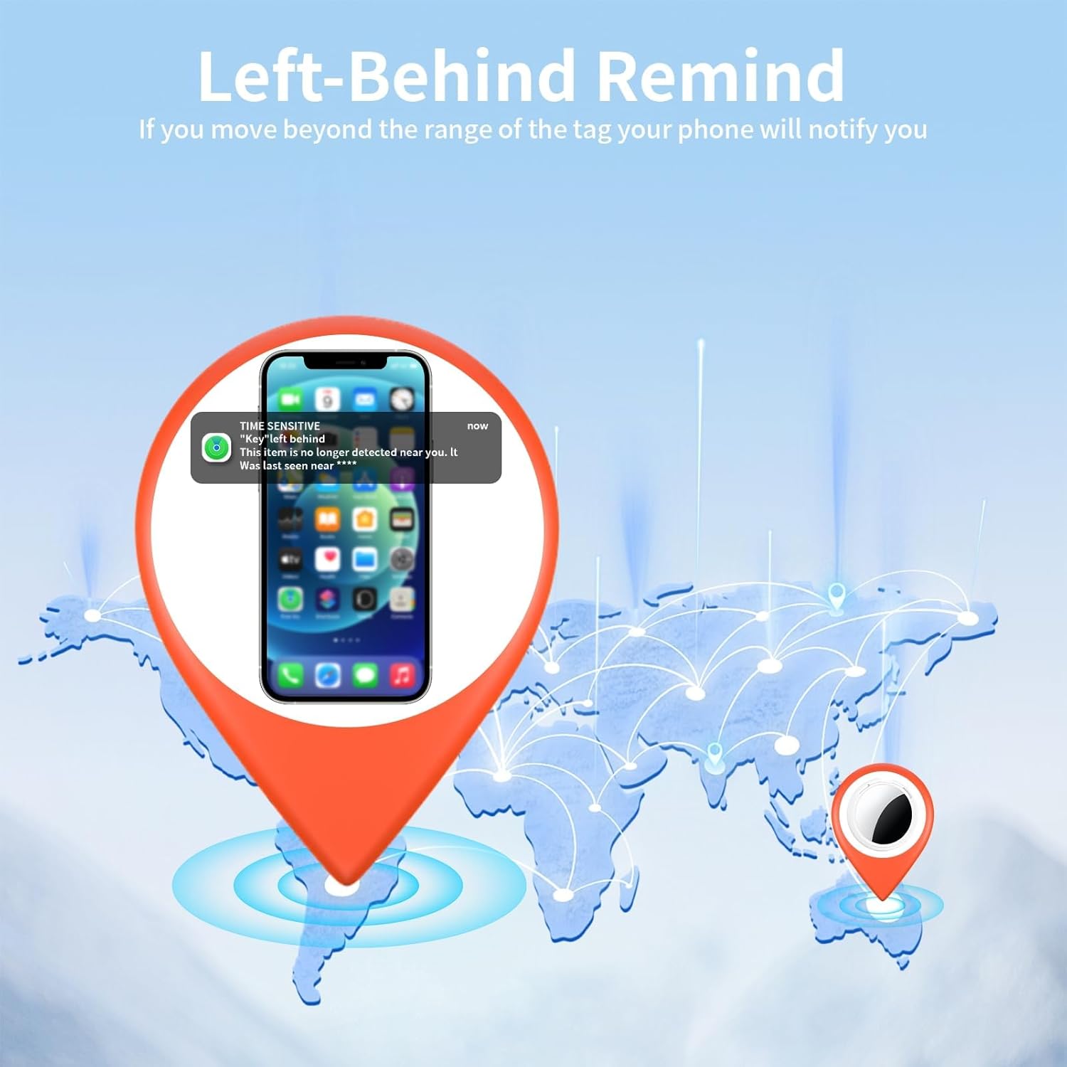 Detalle 2 de 2-Pack Tracker Tags (Apple MFi Certified) for Apple Find My — iOS Only Bluetooth Smart Tags