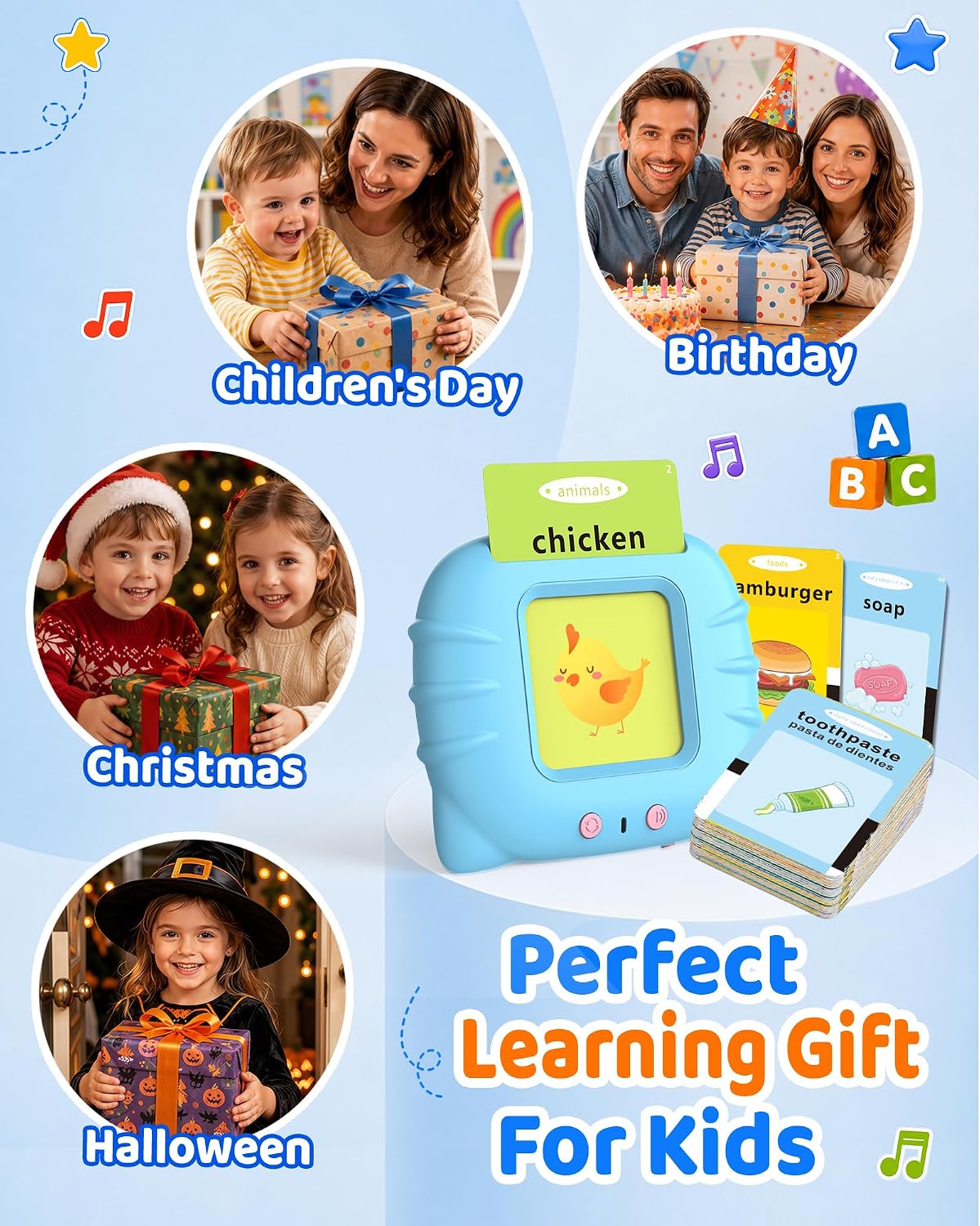 Thumbnail 6 de Aullsaty Toddler Talking Flash Cards 248