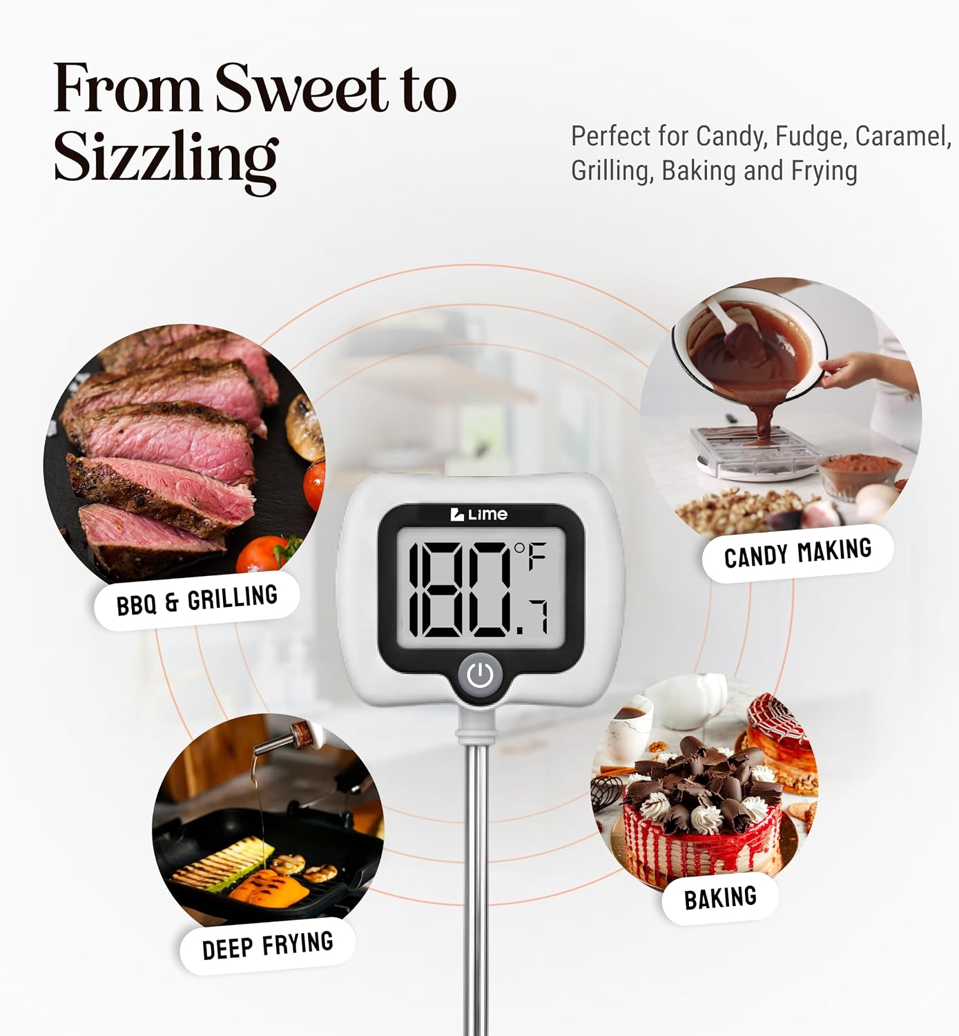 Detalle de Digital Candy Thermometer, 10-inch Stainless Steel Probe